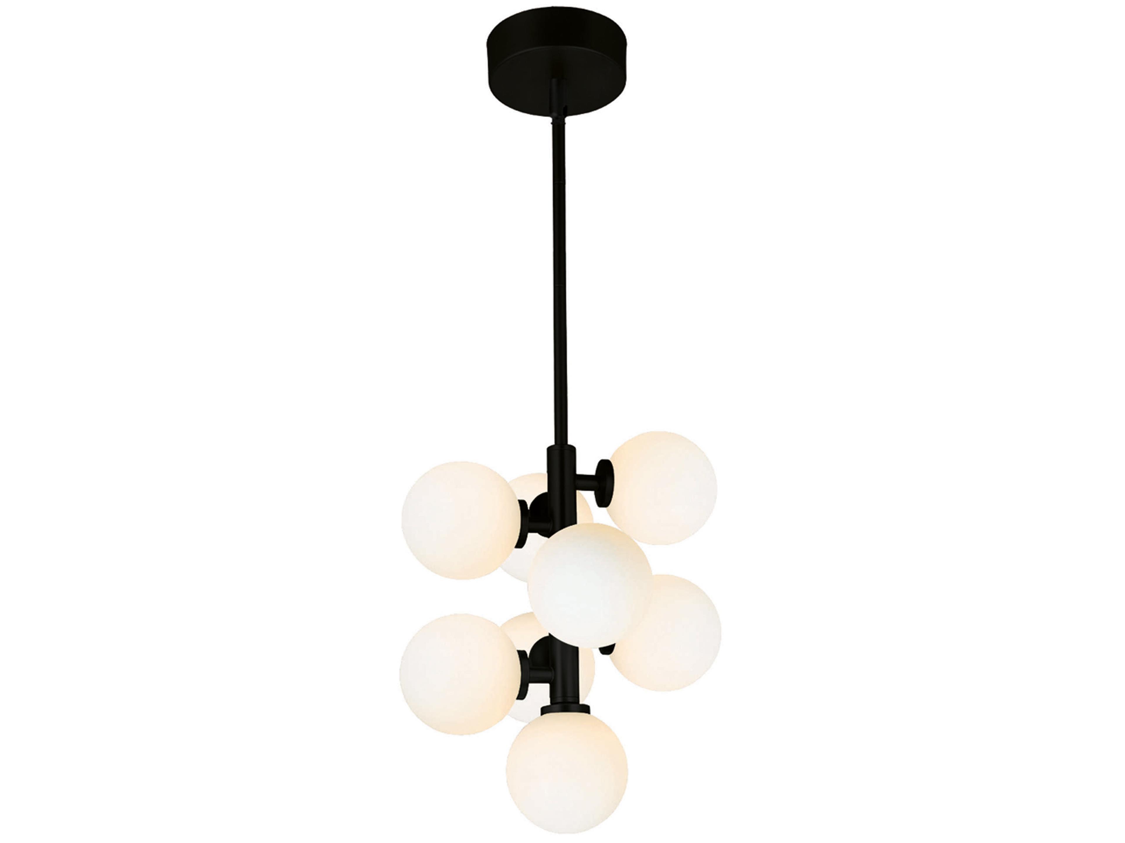 CWI Lighting Arya 8-Light Black Globe Mini Pendant