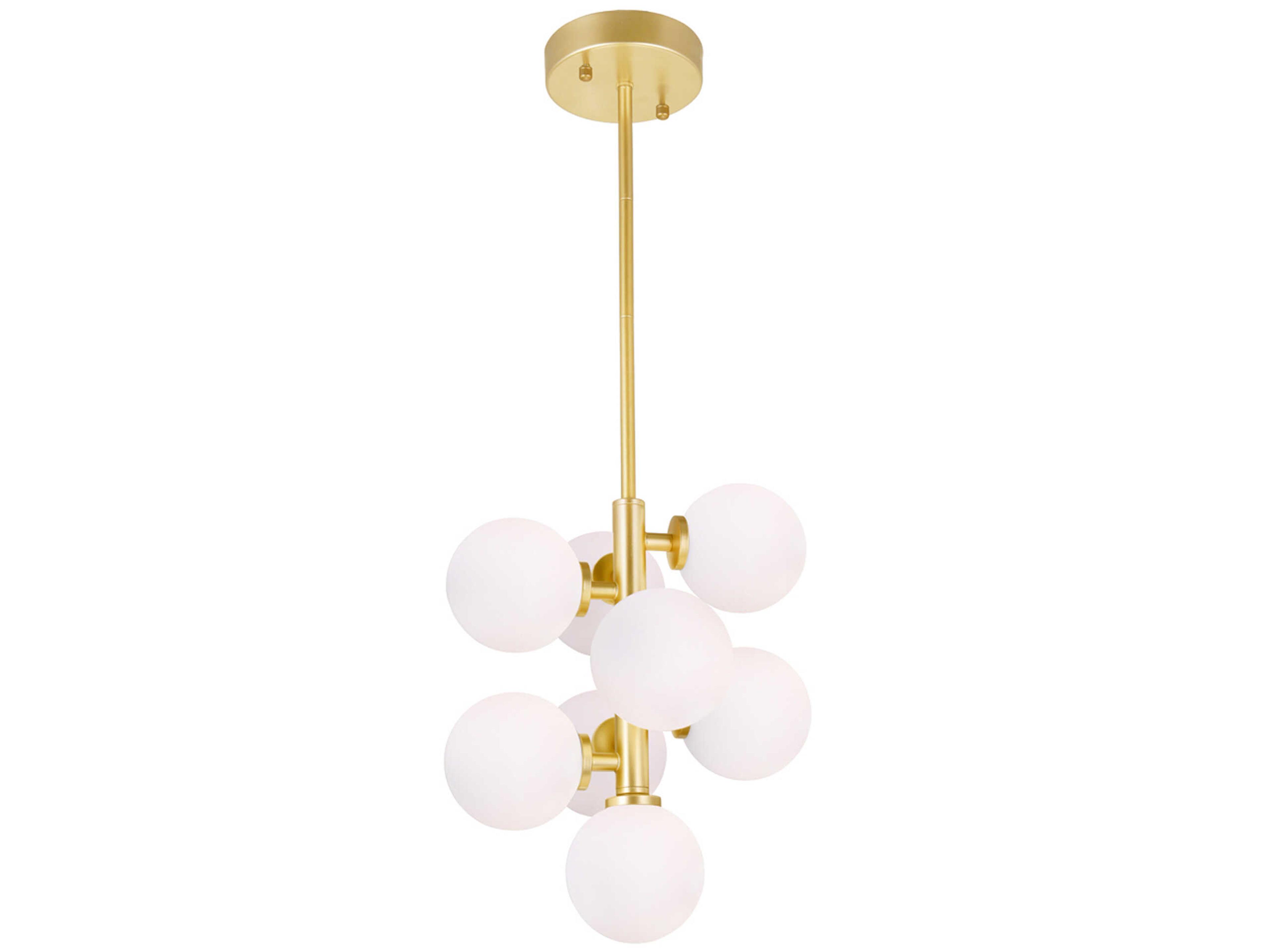CWI Lighting Arya 8-Light Satin Gold Globe Mini Pendant