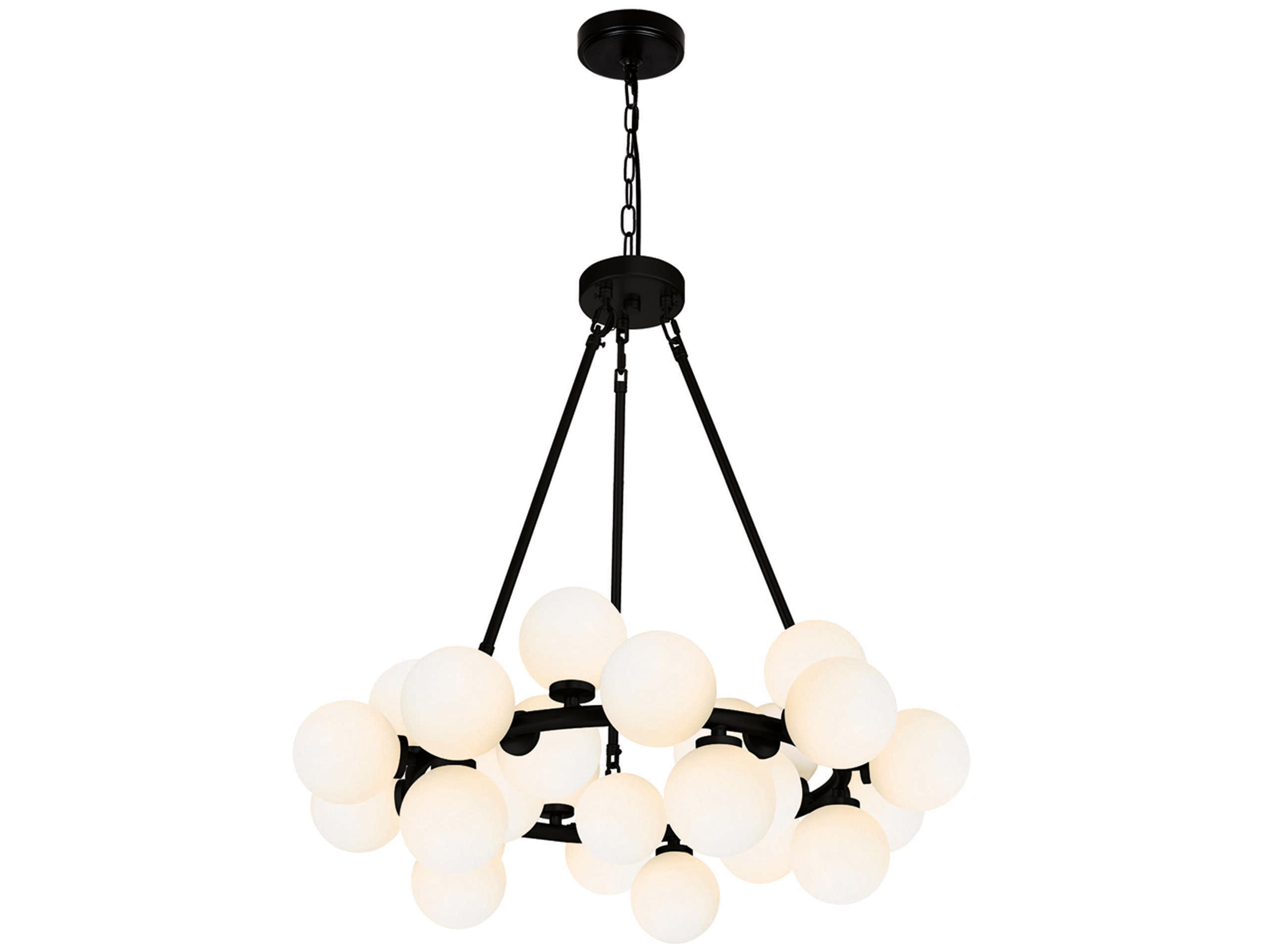 CWI Lighting Arya 25-Light Black Globe Chandelier