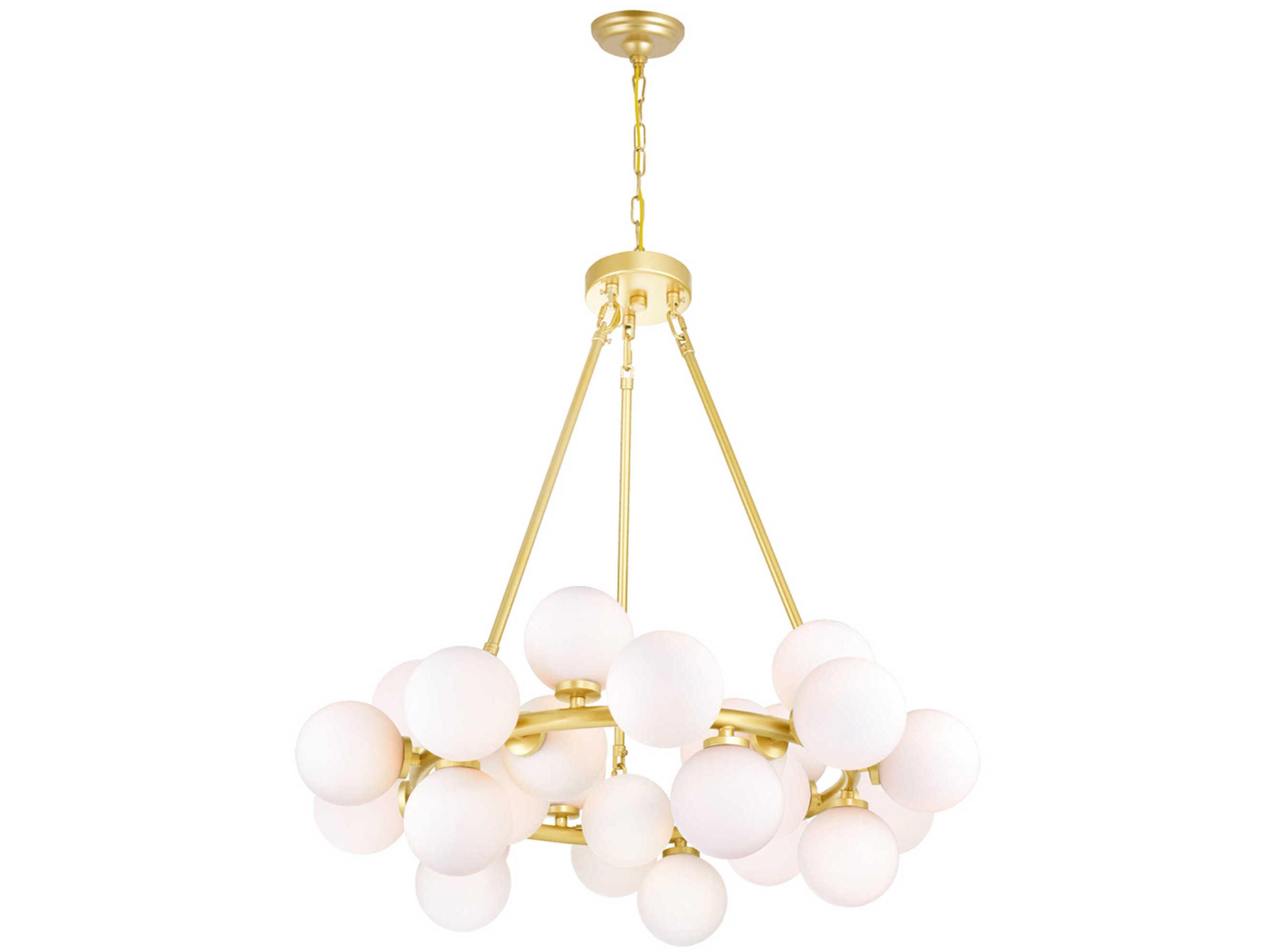CWI Lighting Arya 25-Light Satin Gold Globe Chandelier