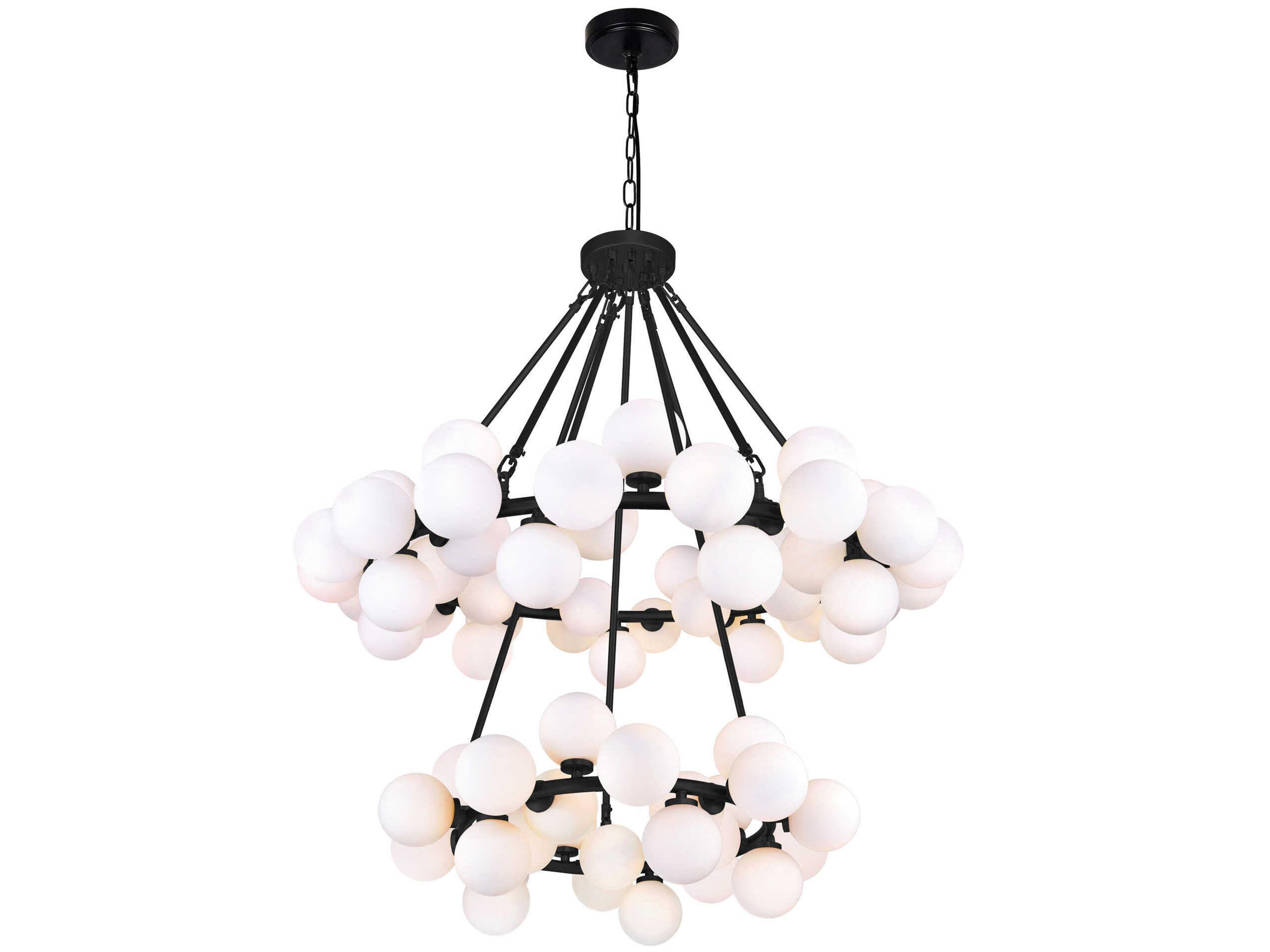CWI Lighting Arya 70-Light Black Globe Chandelier