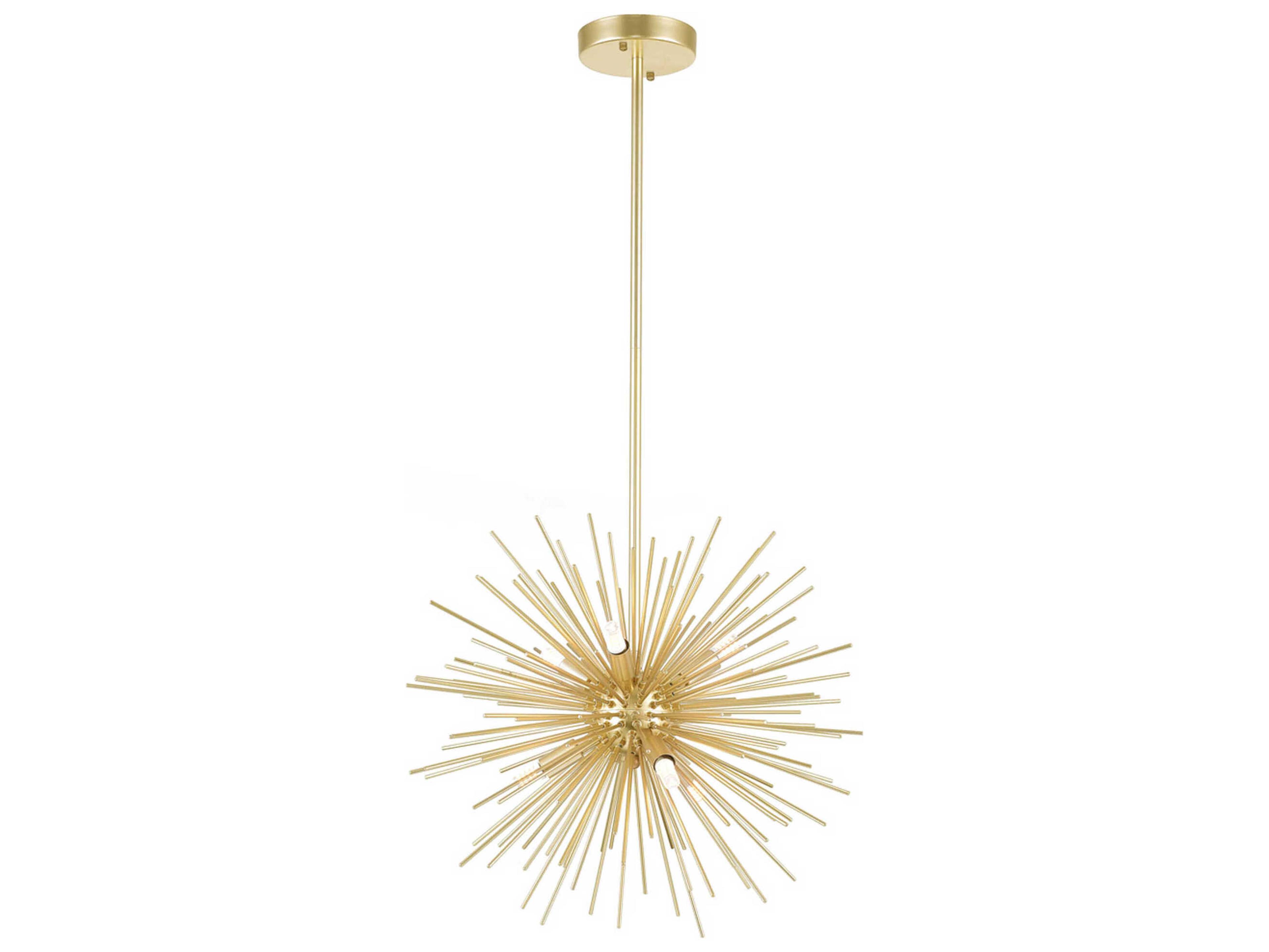 CWI Lighting Savannah 6-Light Gold Leaf Sputnik Pendant