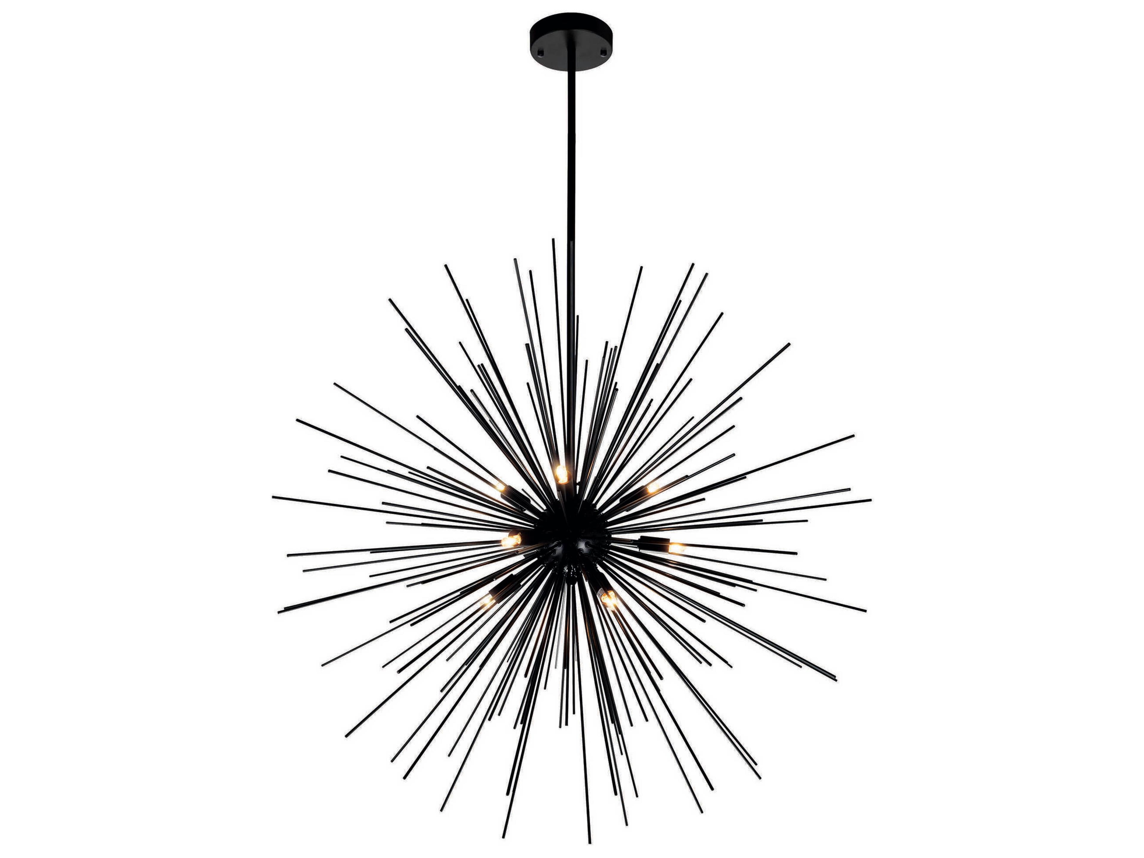 CWI Lighting Savannah 9-Light Black Sputnik Pendant