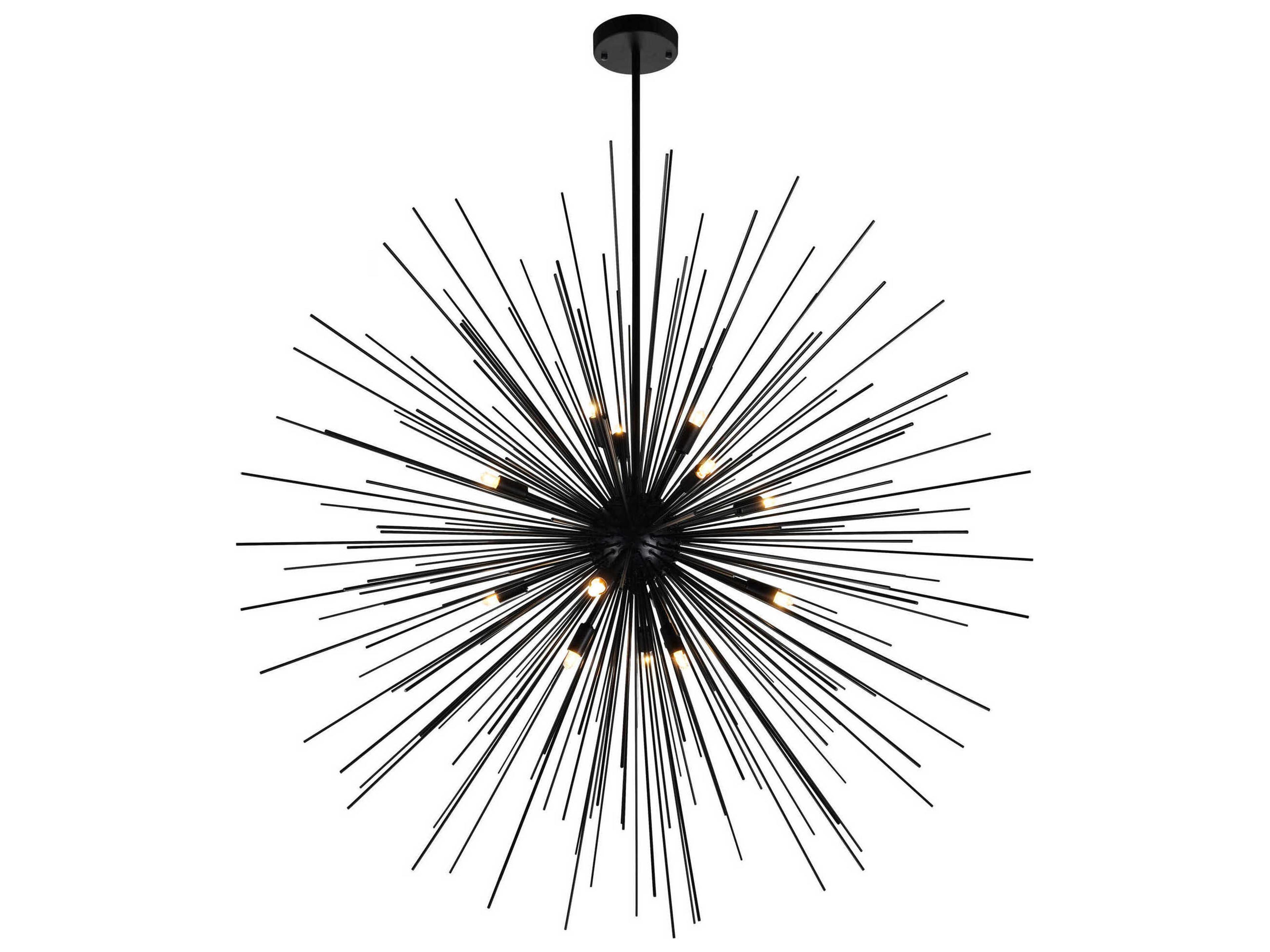CWI Lighting Savannah 14-Light Black Sputnik Pendant