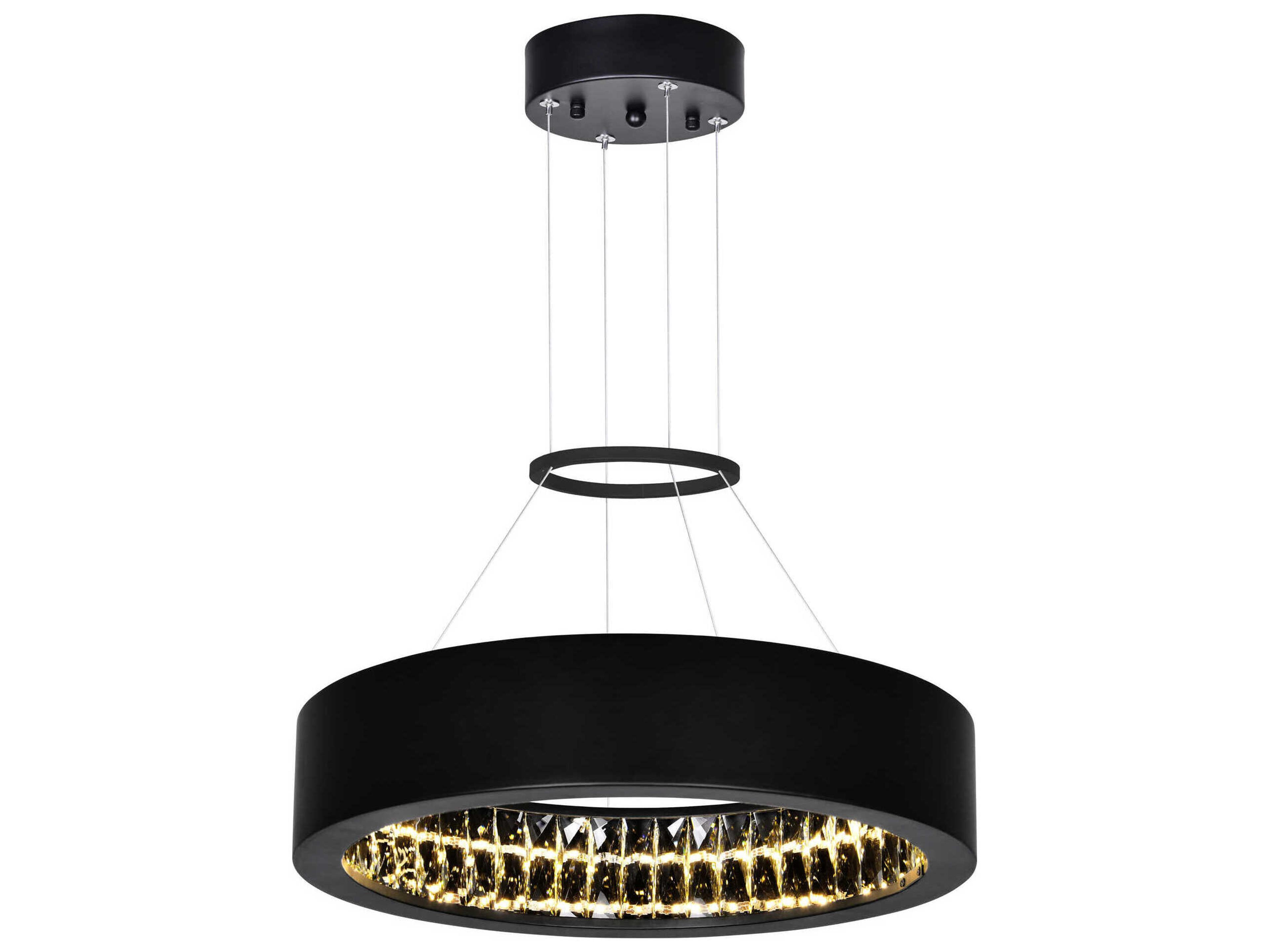 CWI Lighting Rosalina Matte Black Round Pendant