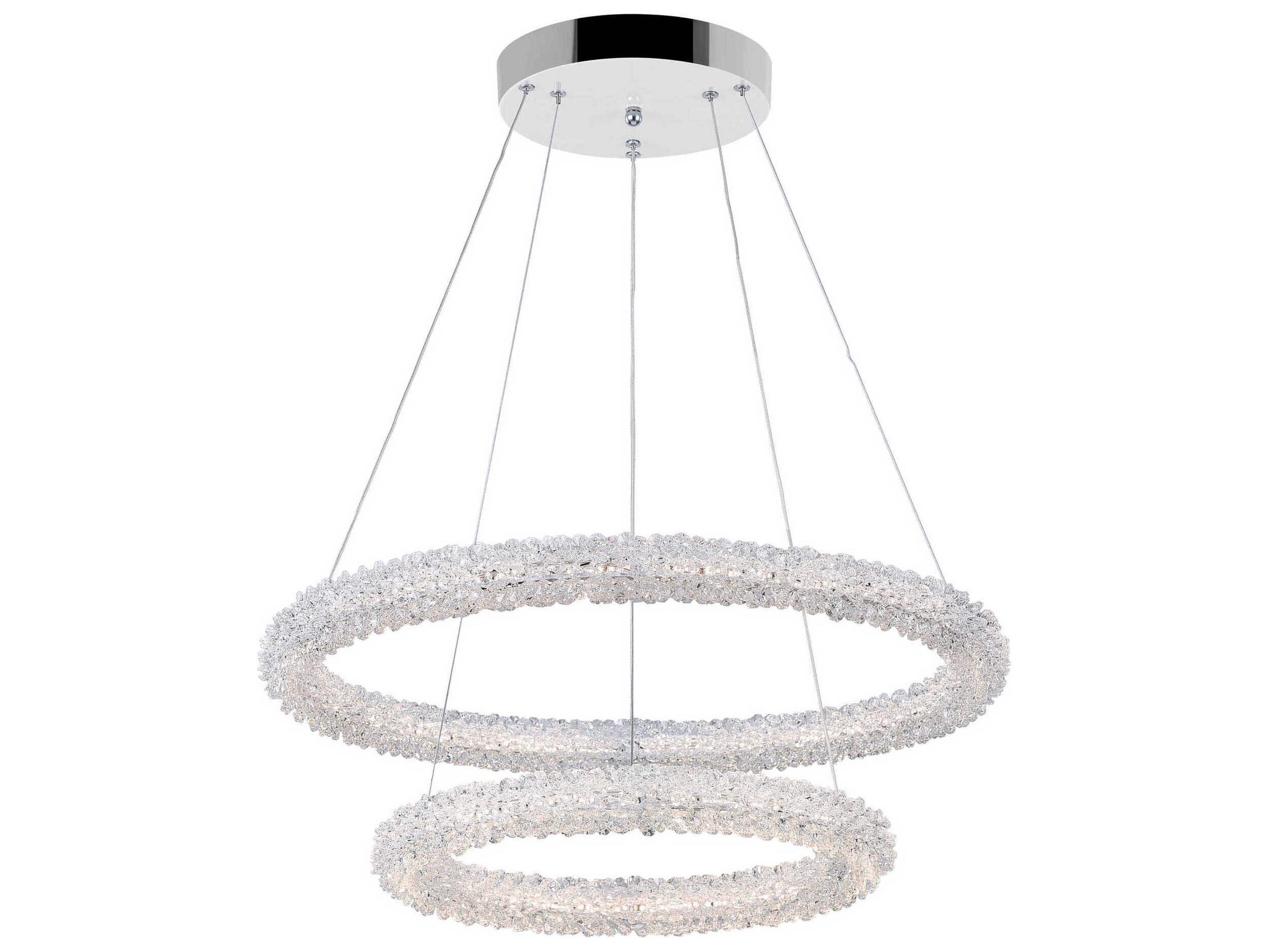 CWI Lighting Arielle Chrome Round Tiered Pendant