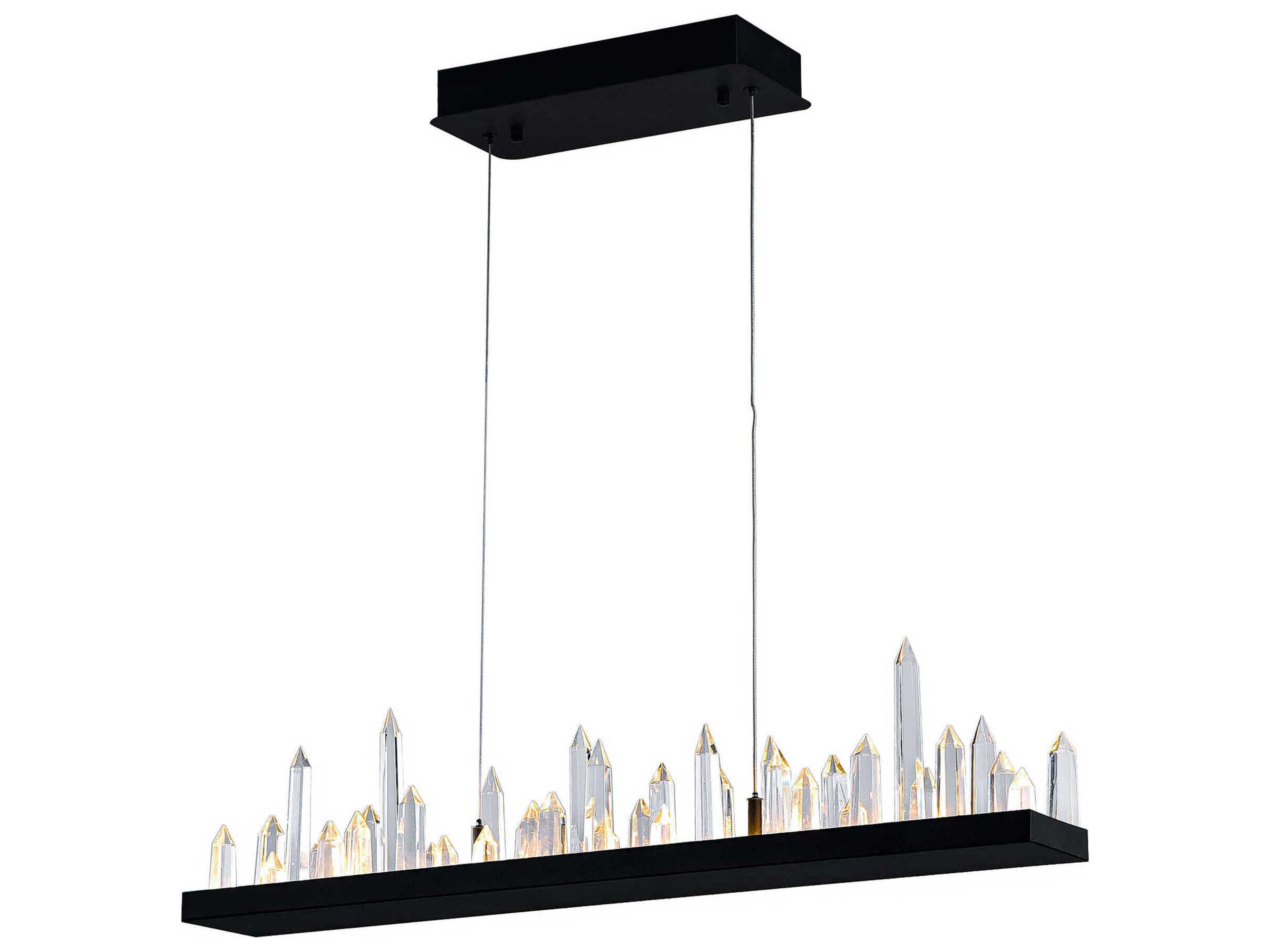 CWI Lighting Juliette Black Linear Island Pendant