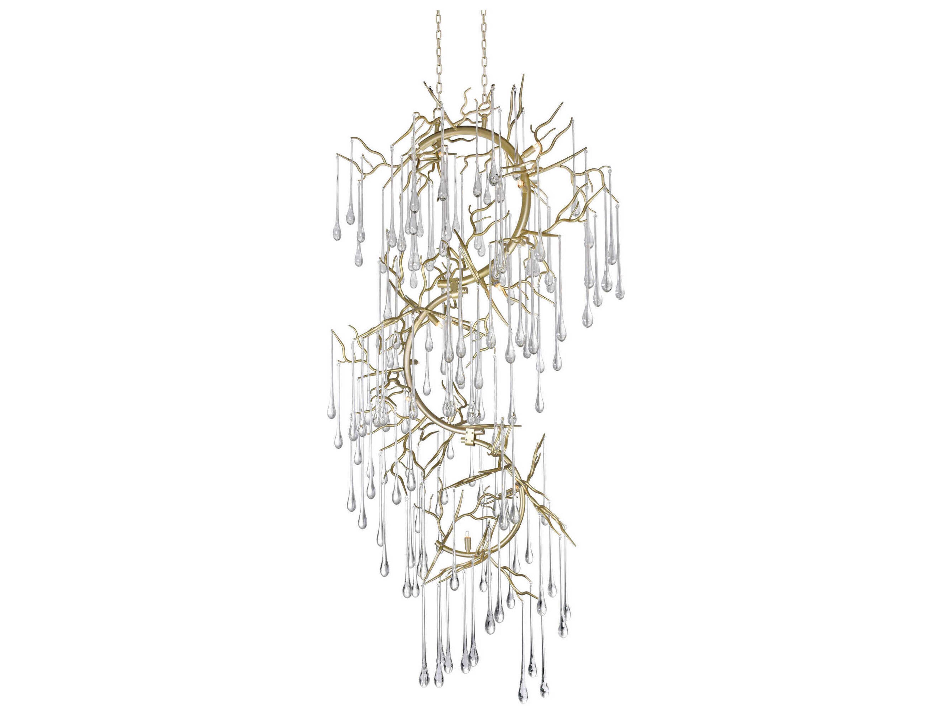 CWI Lighting Anita 12-Light Gold Leaf Chandelier