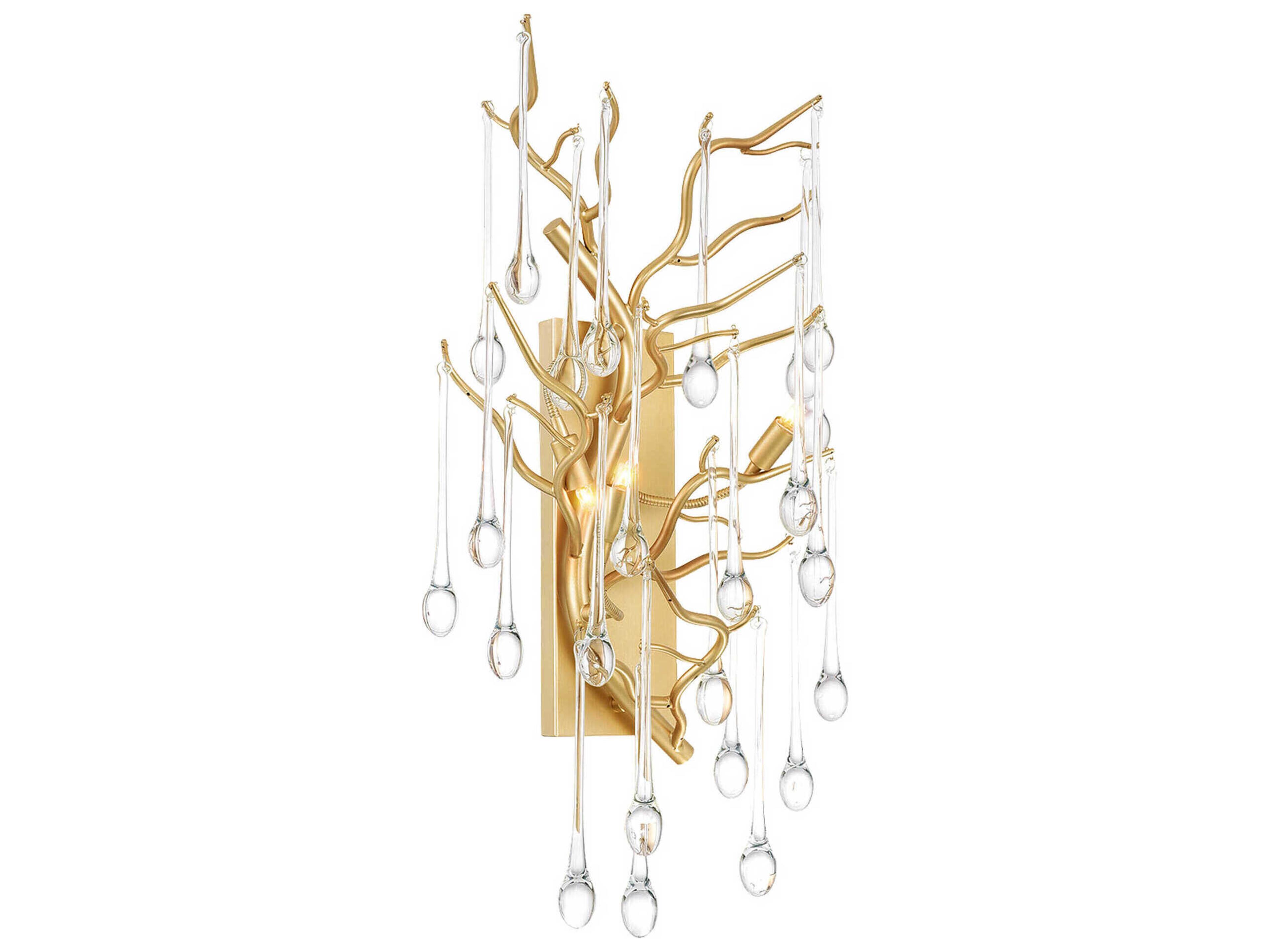 CWI Lighting Anita 3-Light Gold Leaf Vanity Light