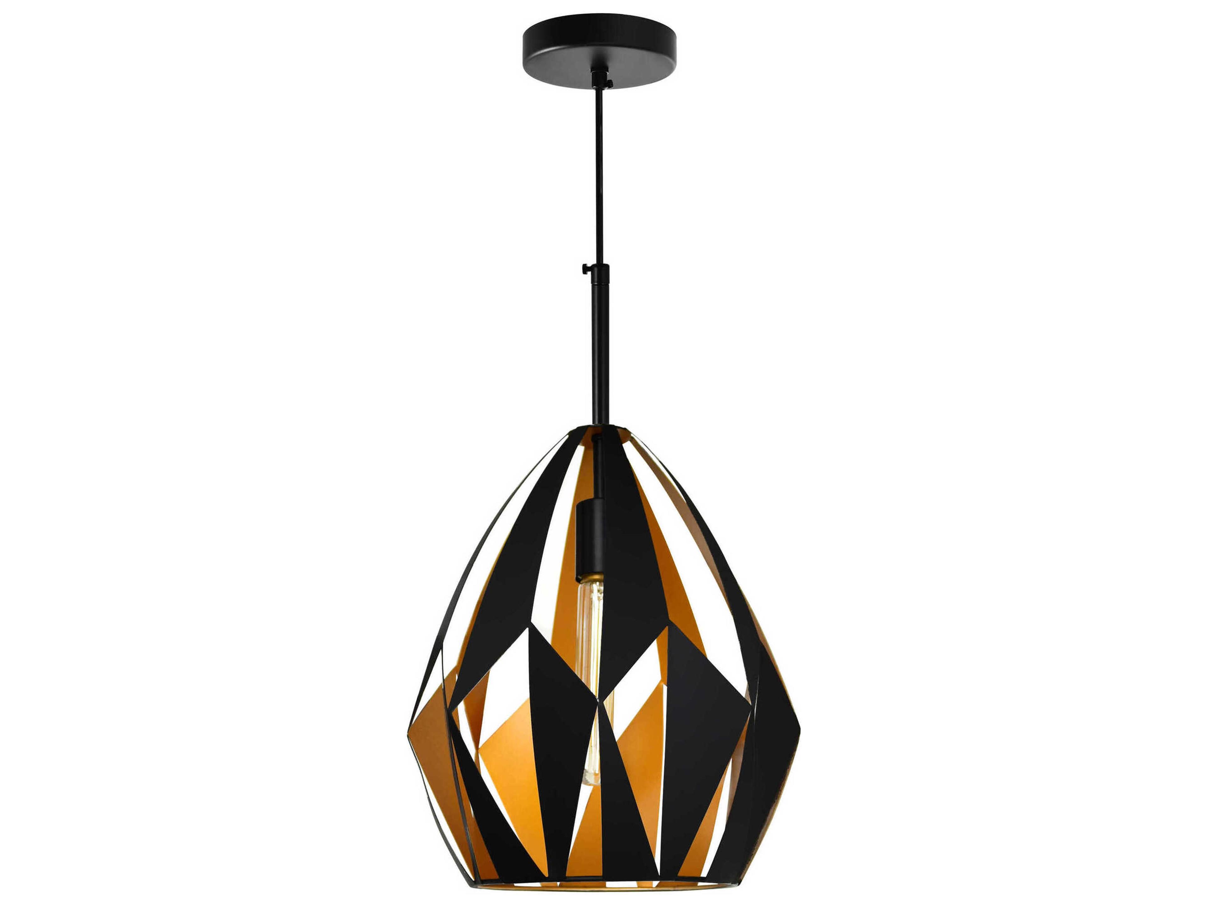 CWI Lighting Oxide 1-Light Black Copper Geometric Pendant