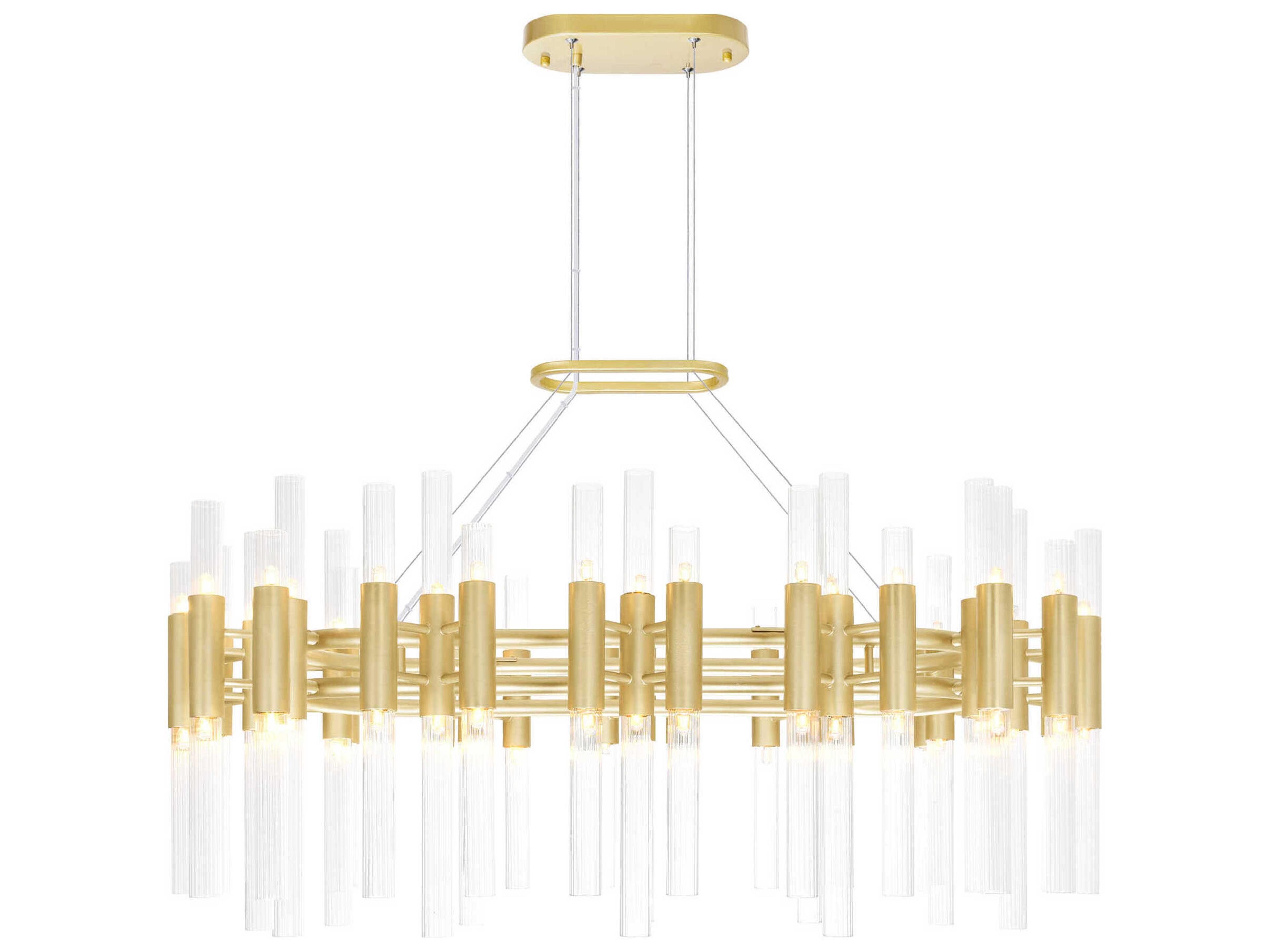 CWI Lighting Orgue 72-Light Satin Gold Linear Island Pendant