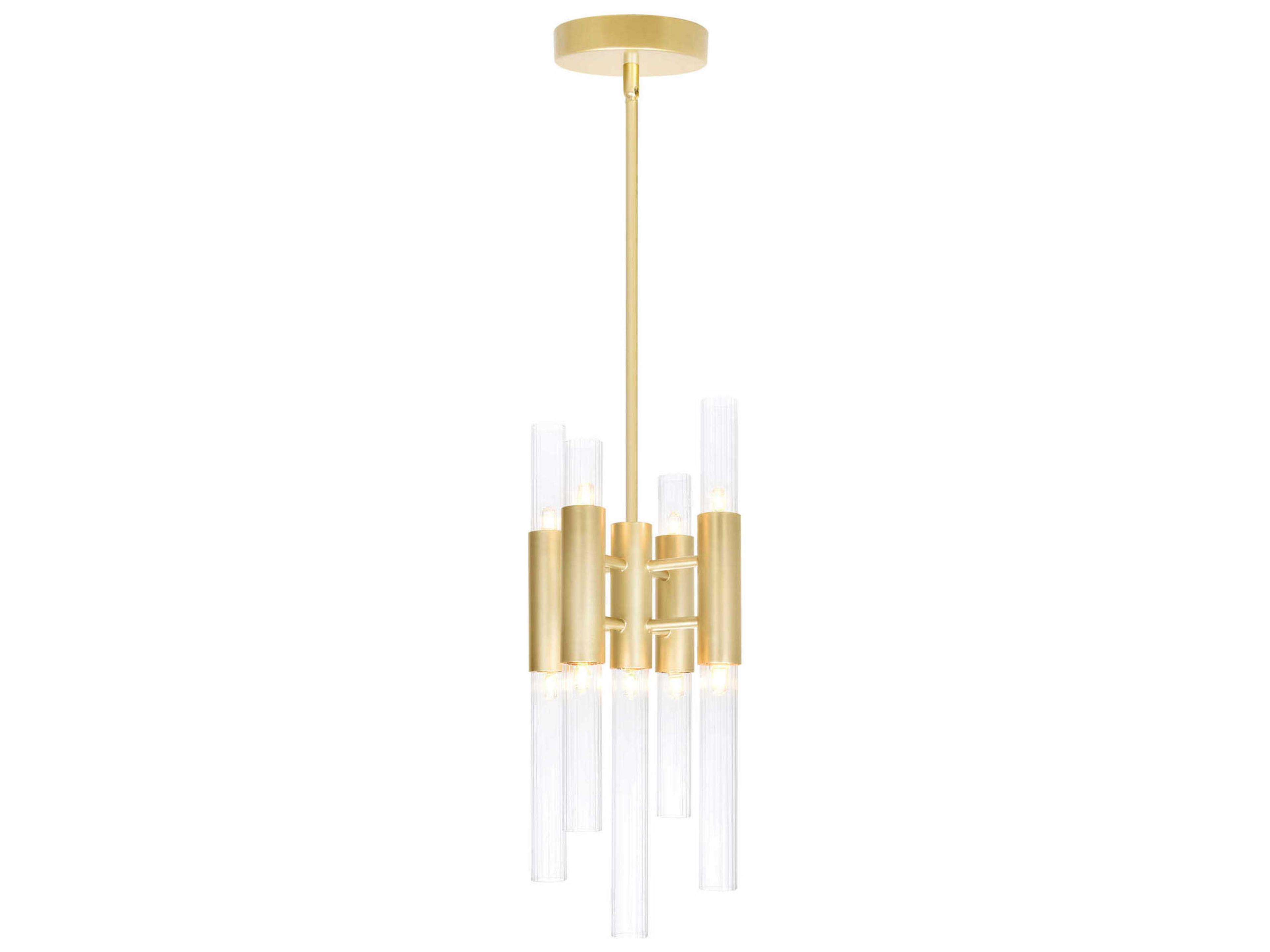 CWI Lighting Orgue 9-Light Satin Gold Linear Mini Pendant