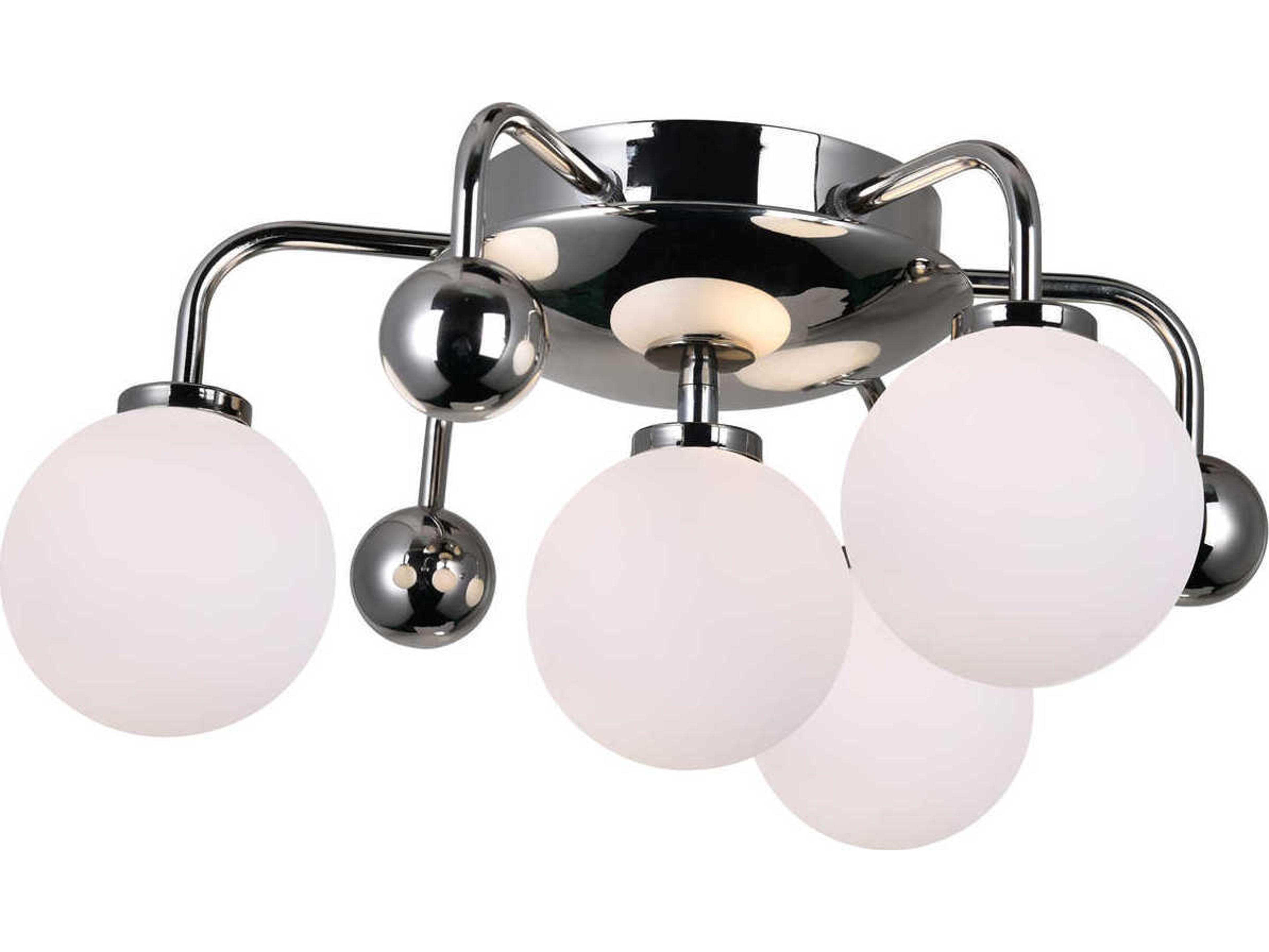 CWI Lighting Element 4-Light Polished Nickel Globe Flush Mount