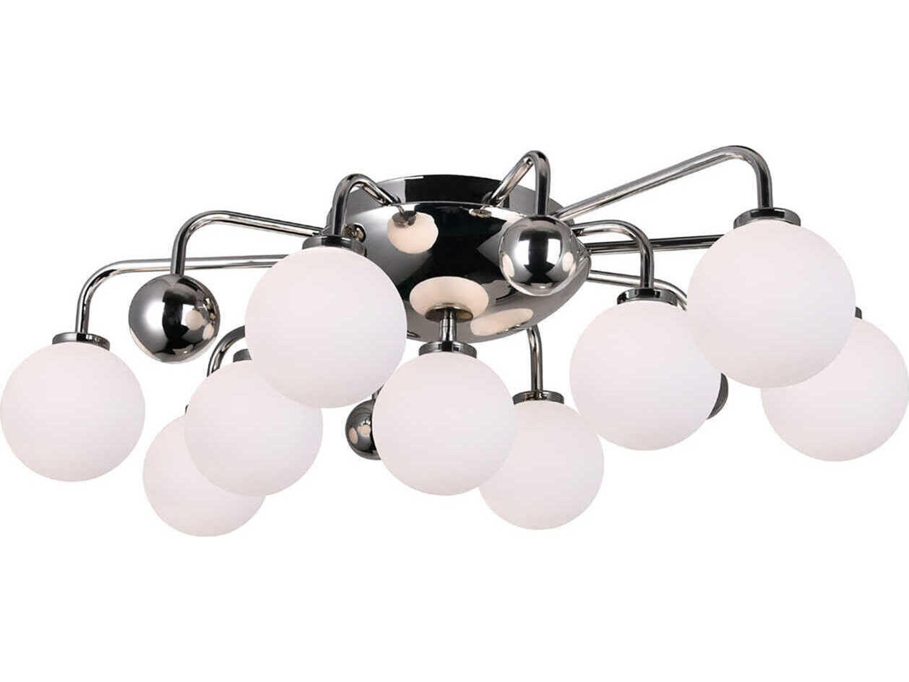 CWI Lighting Element 9-Light Polished Nickel Globe Flush Mount