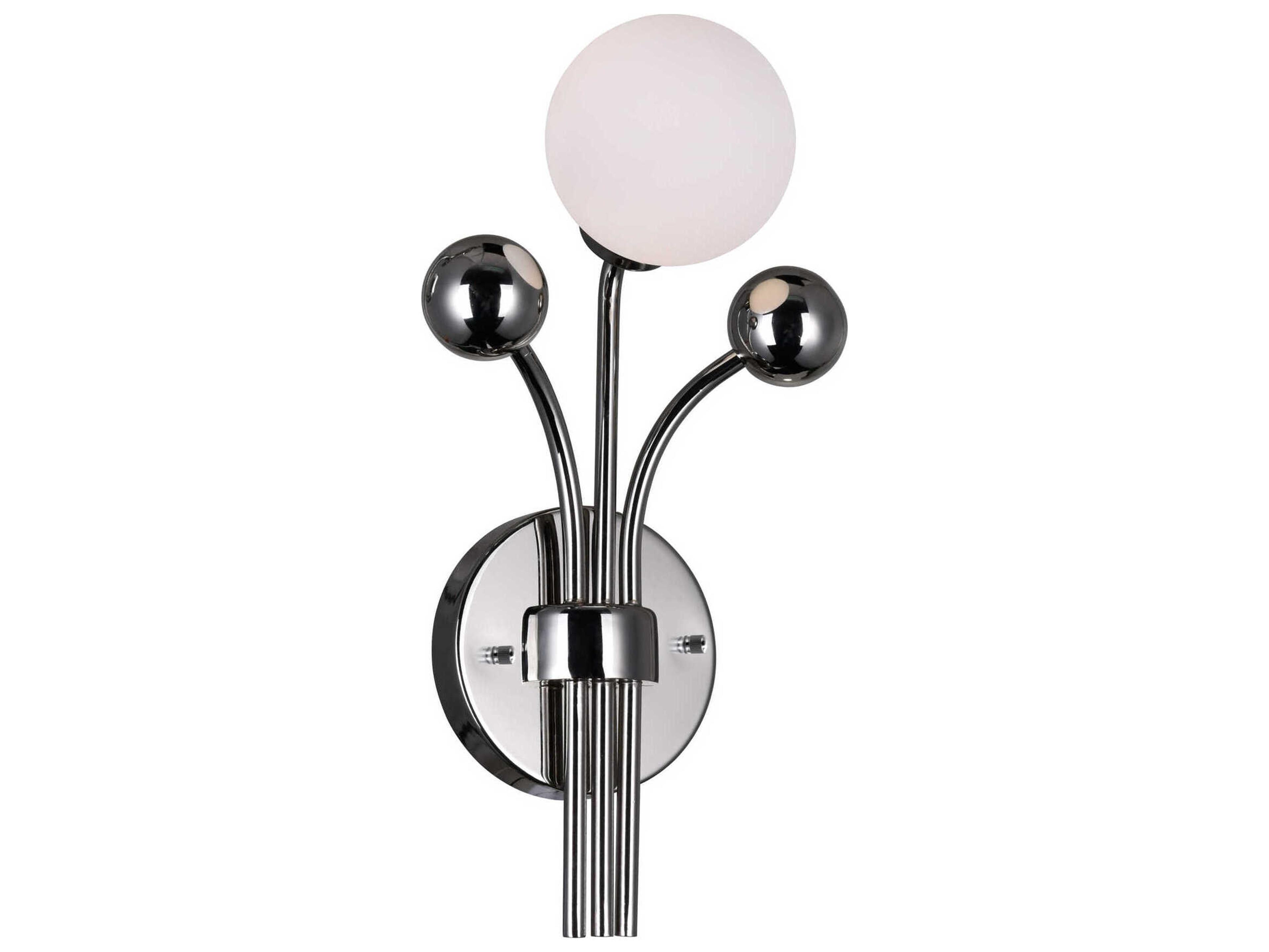 CWI Lighting Element 1-Light Polished Nickel Chrome Wall Sconce