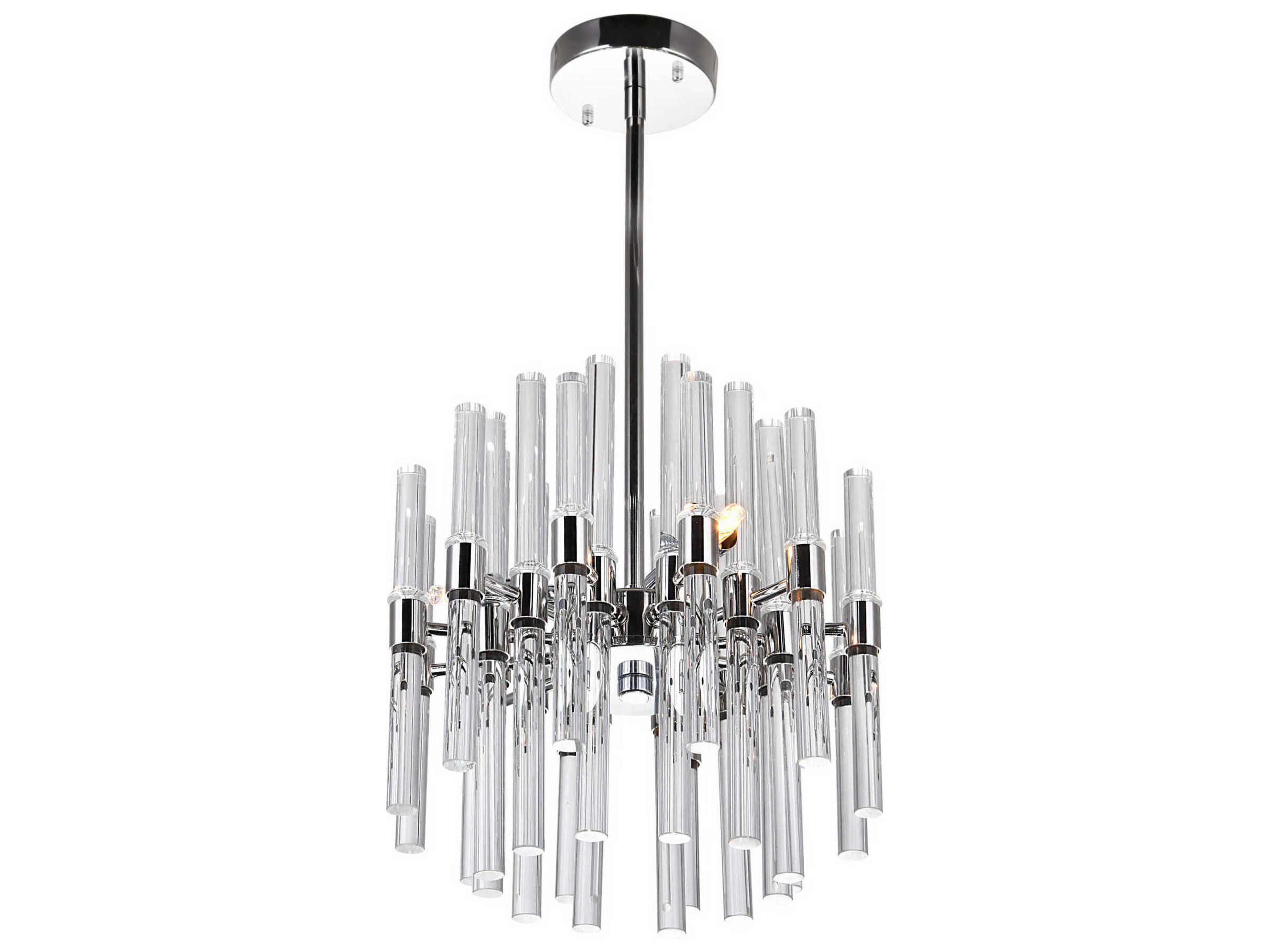 CWI Lighting Miroir 6-Light Polished Nickel Linear Chandelier