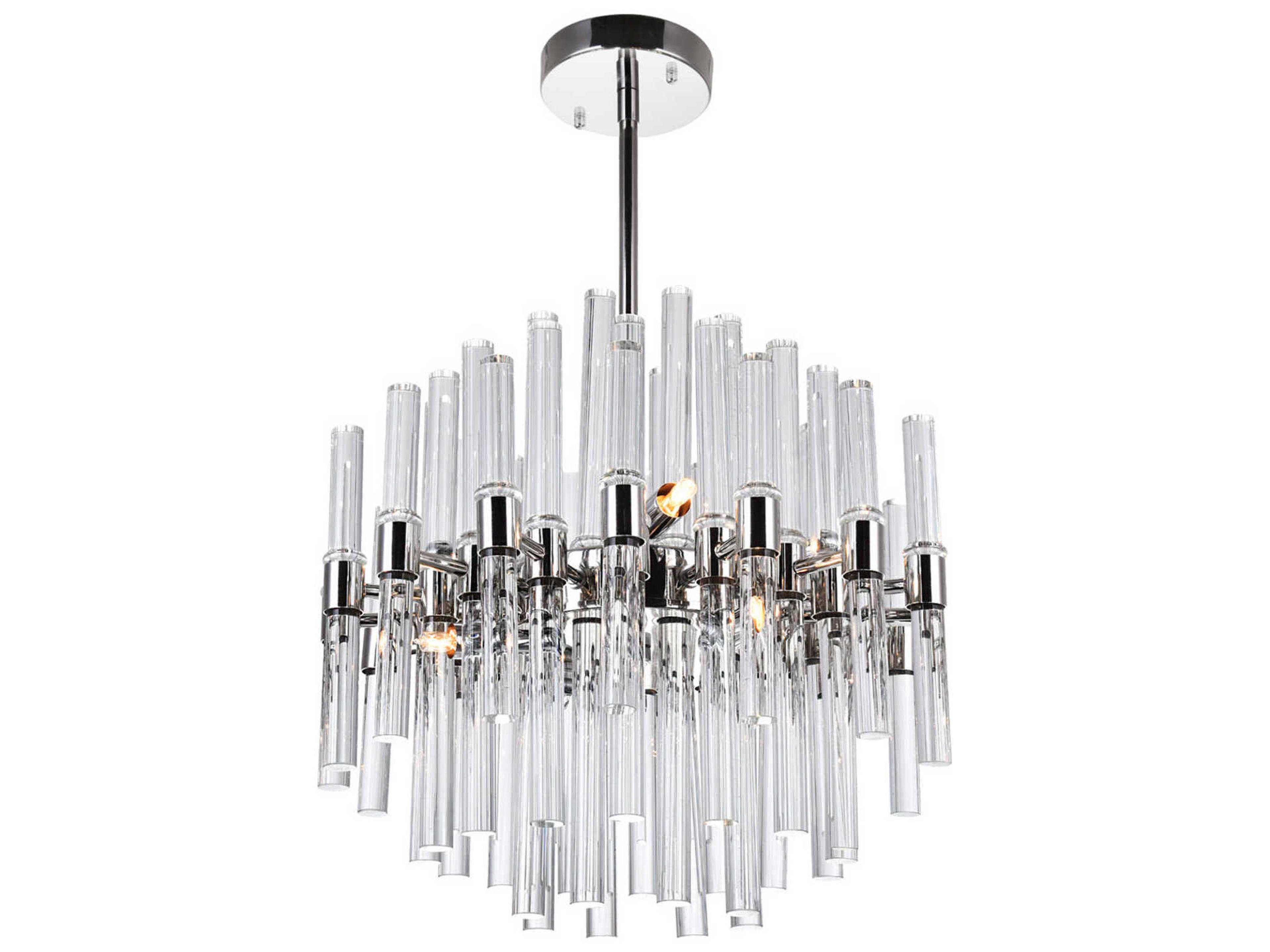 CWI Lighting Miroir 8-Light Polished Nickel Linear Chandelier