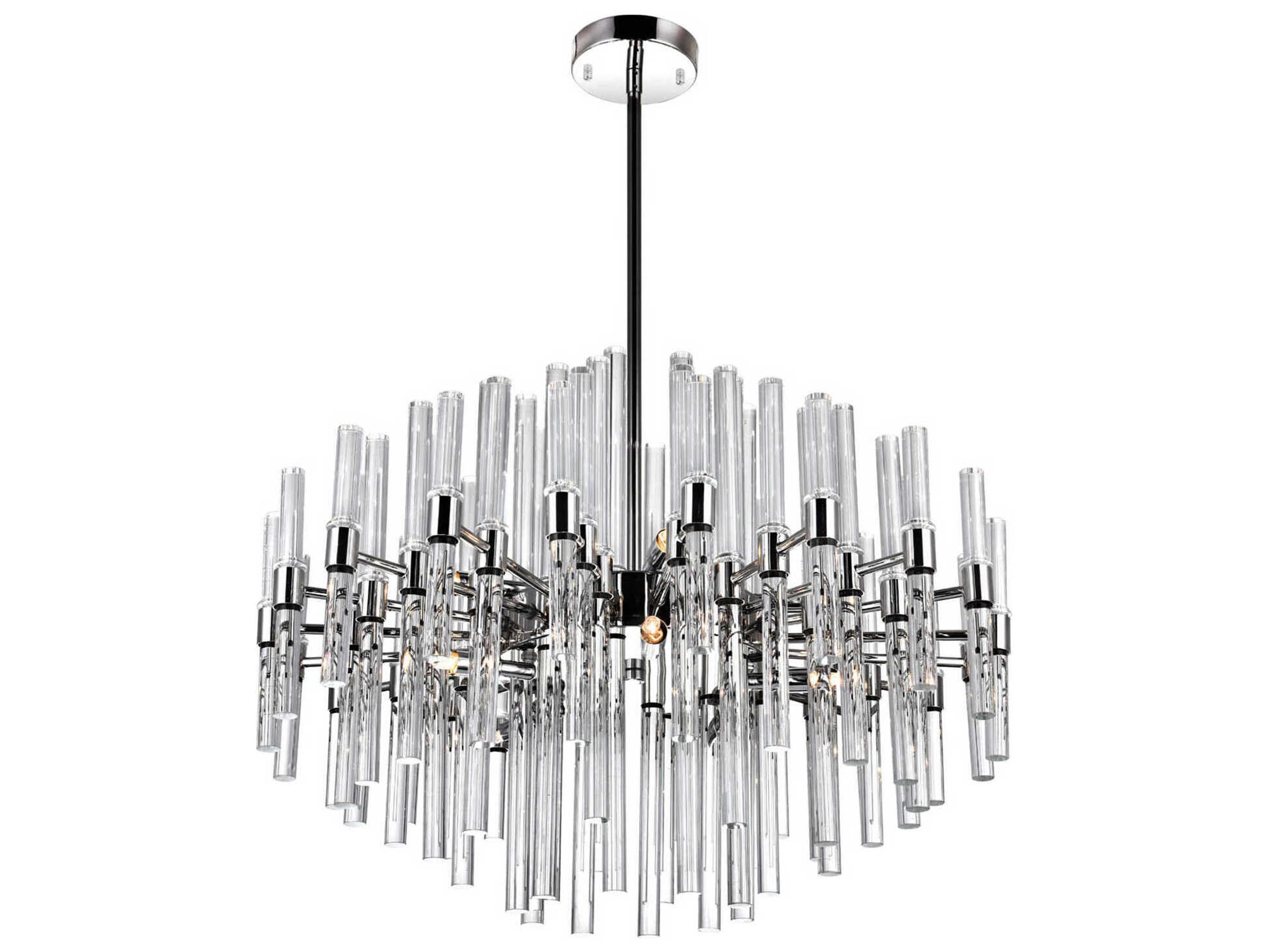 CWI Lighting Miroir 10-Light Polished Nickel Linear Chandelier