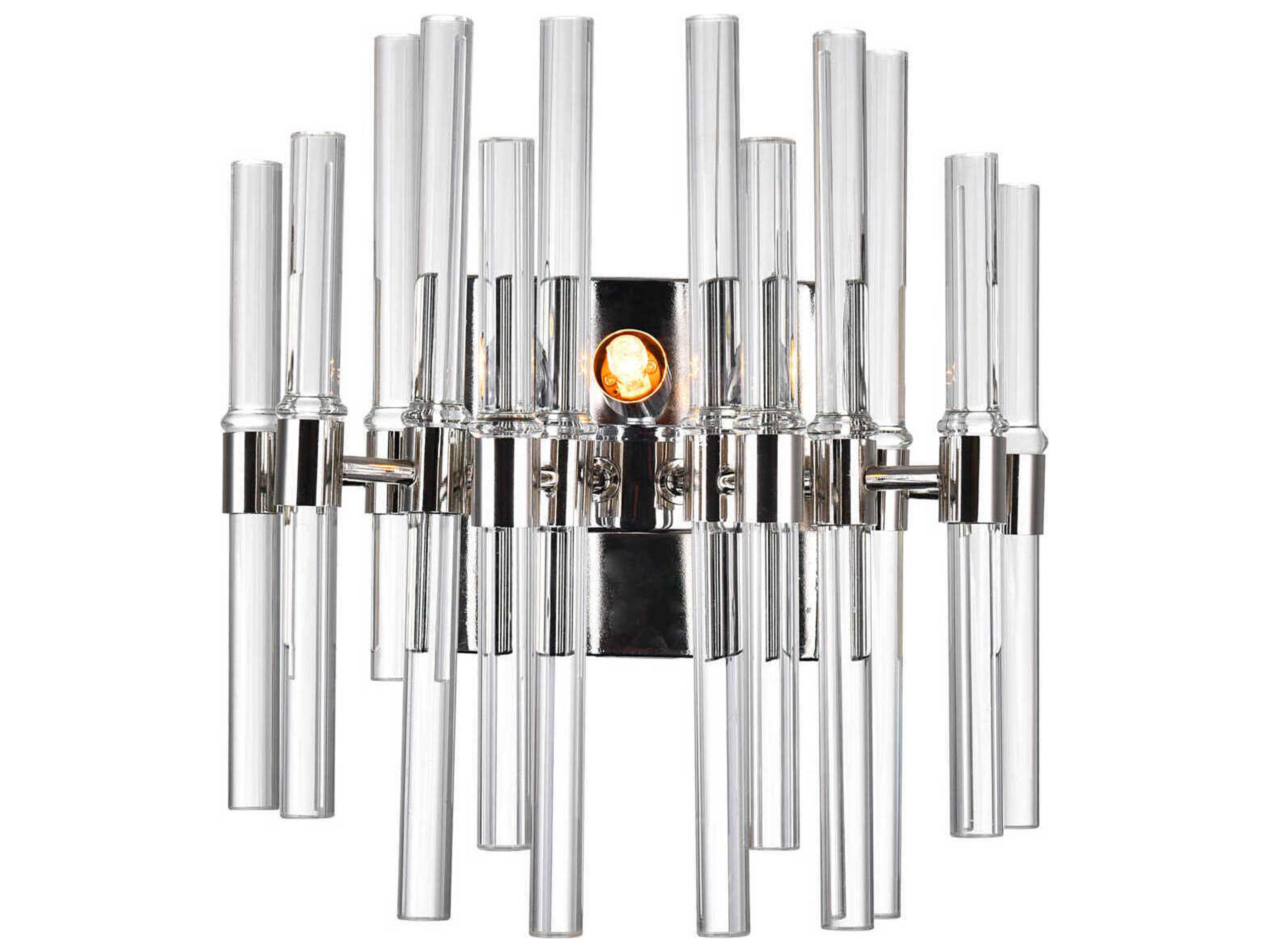 CWI Lighting Miroir 2-Light Polished Nickel Chrome Vanity Light