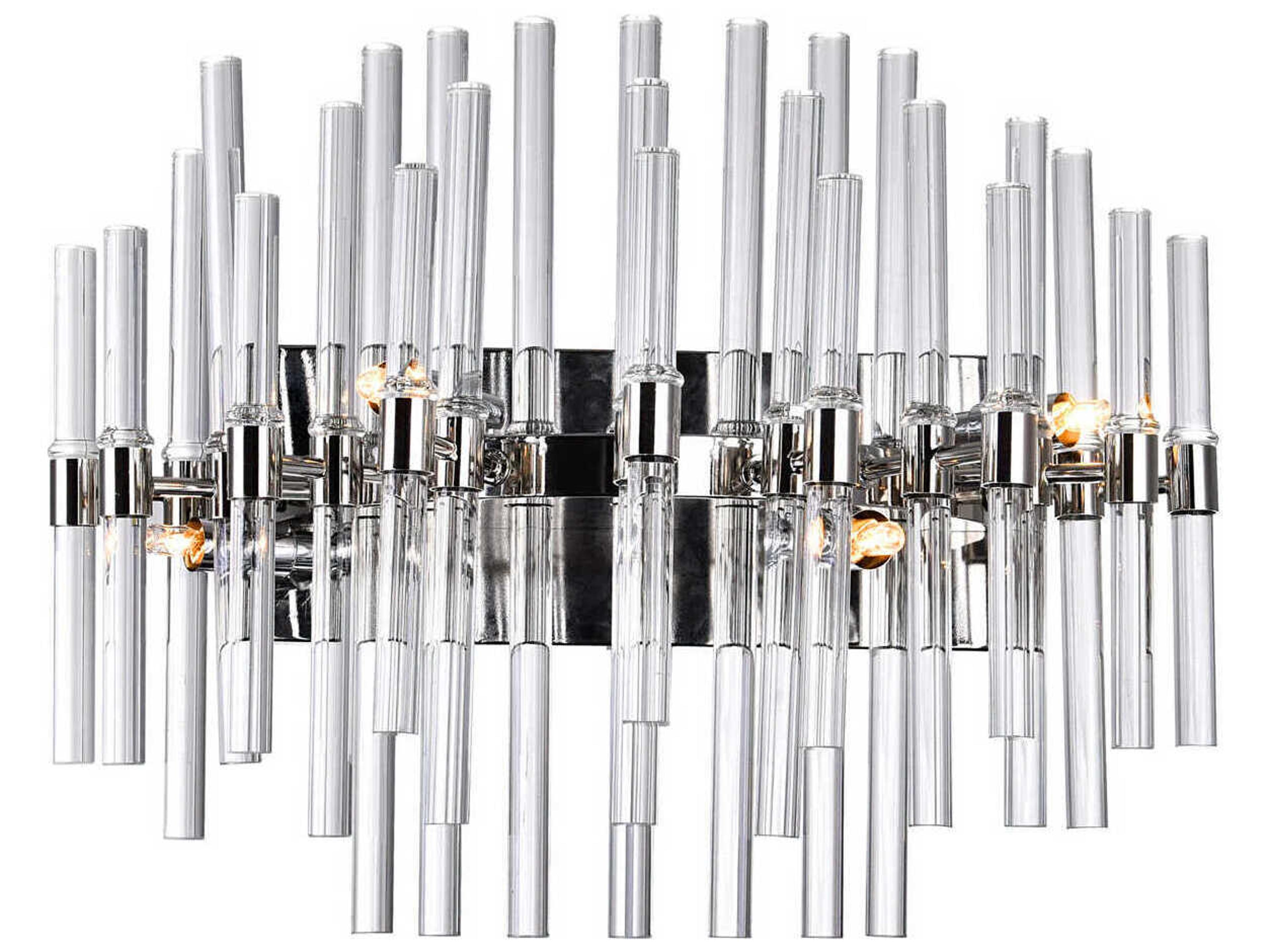 CWI Lighting Miroir 4-Light Polished Nickel Vanity Light