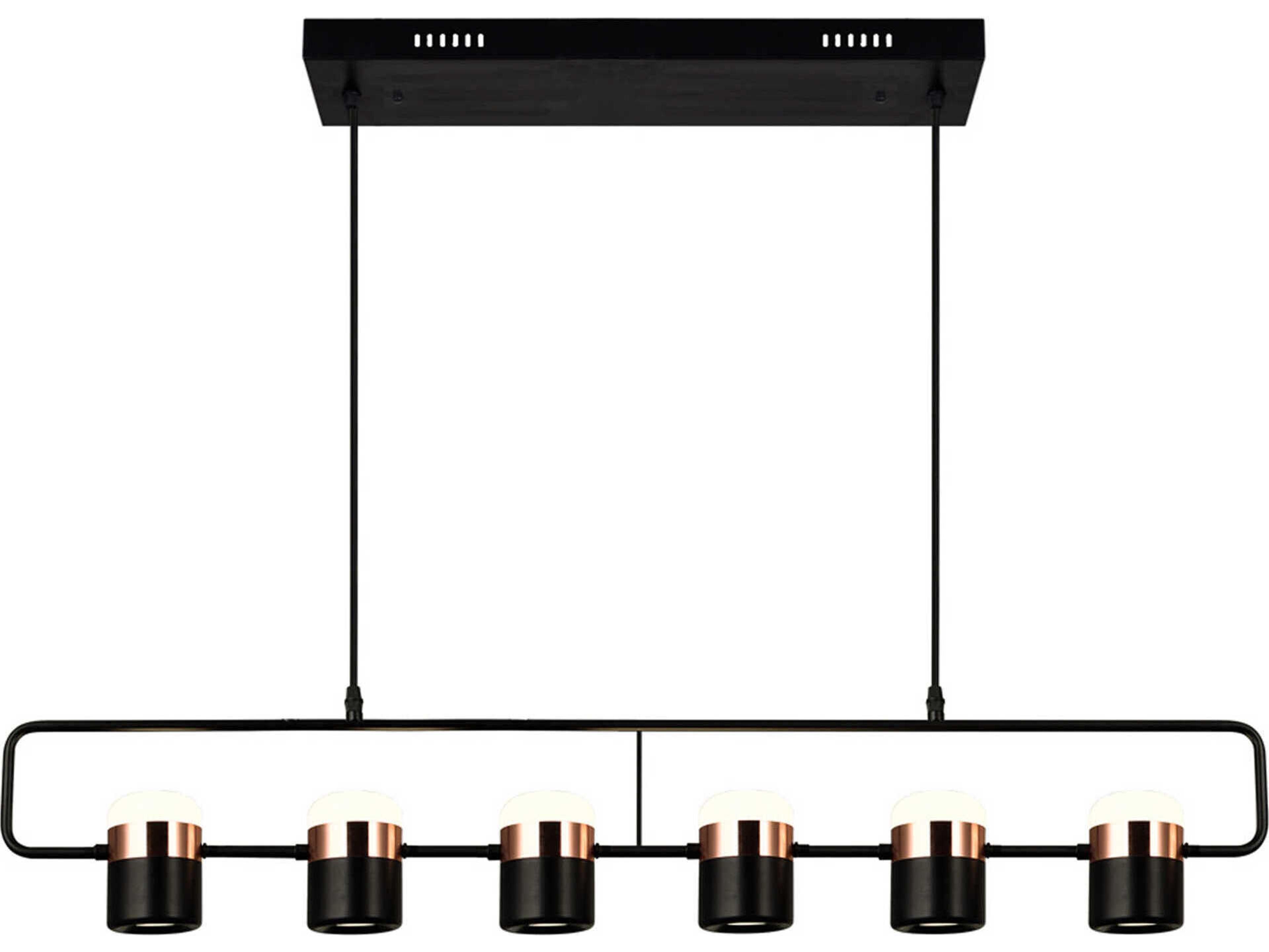 CWI Lighting Moxie Black Linear Island Pendant