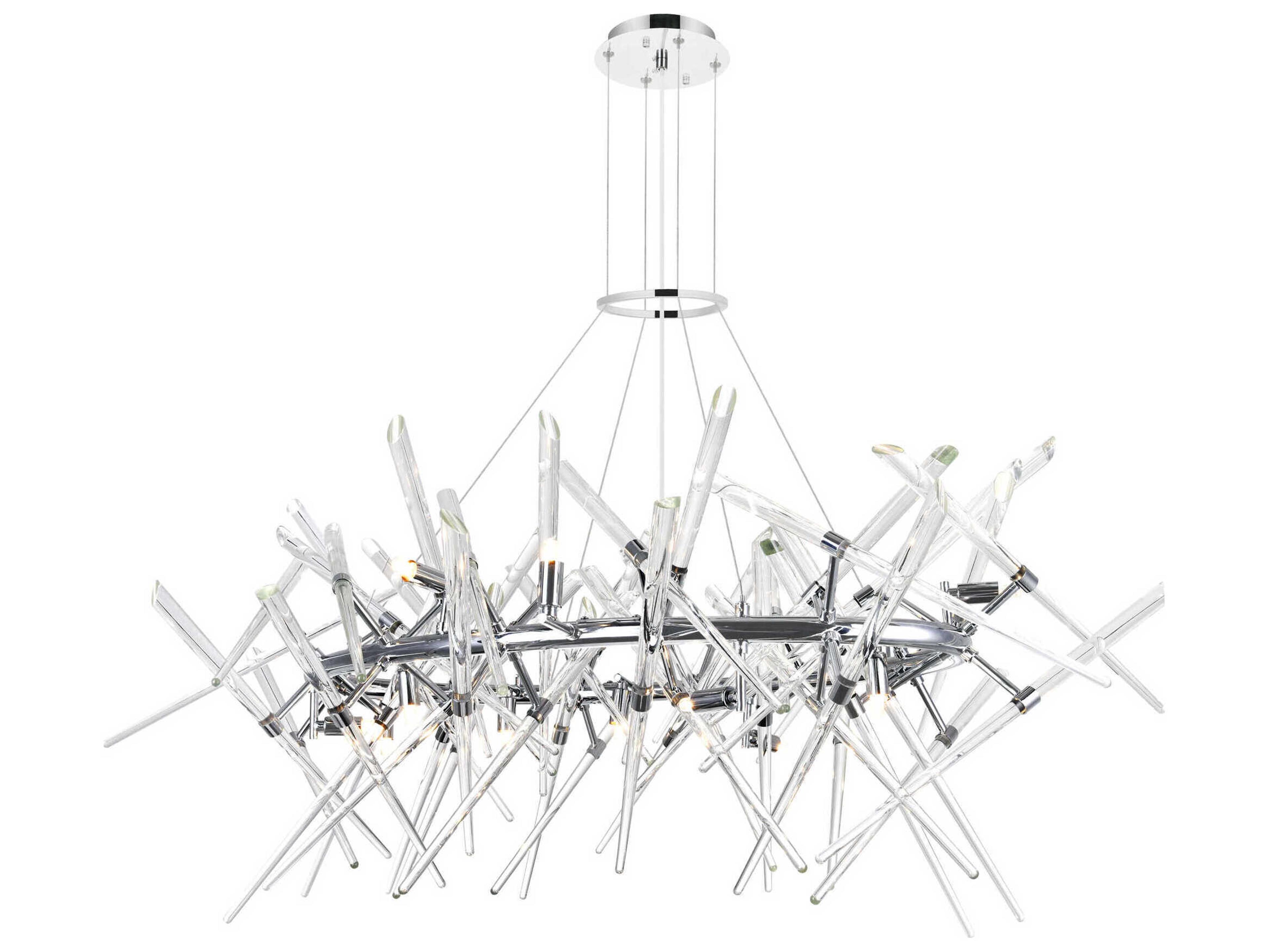 CWI Lighting Icicle 12-Light Chrome Linear Sputnik Island Pendant