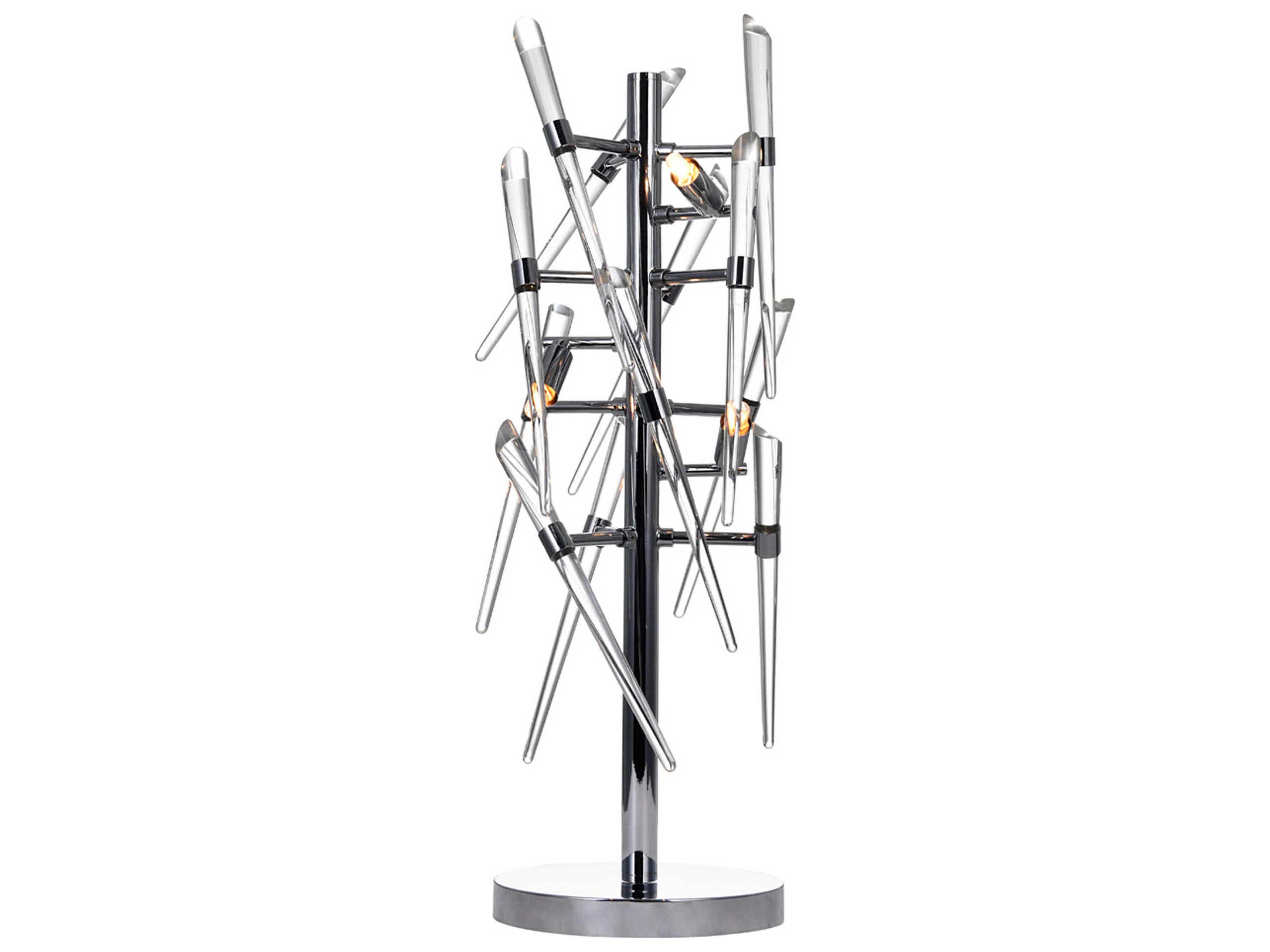 CWI Lighting Icicle Chrome Clear Glass Buffet Lamp