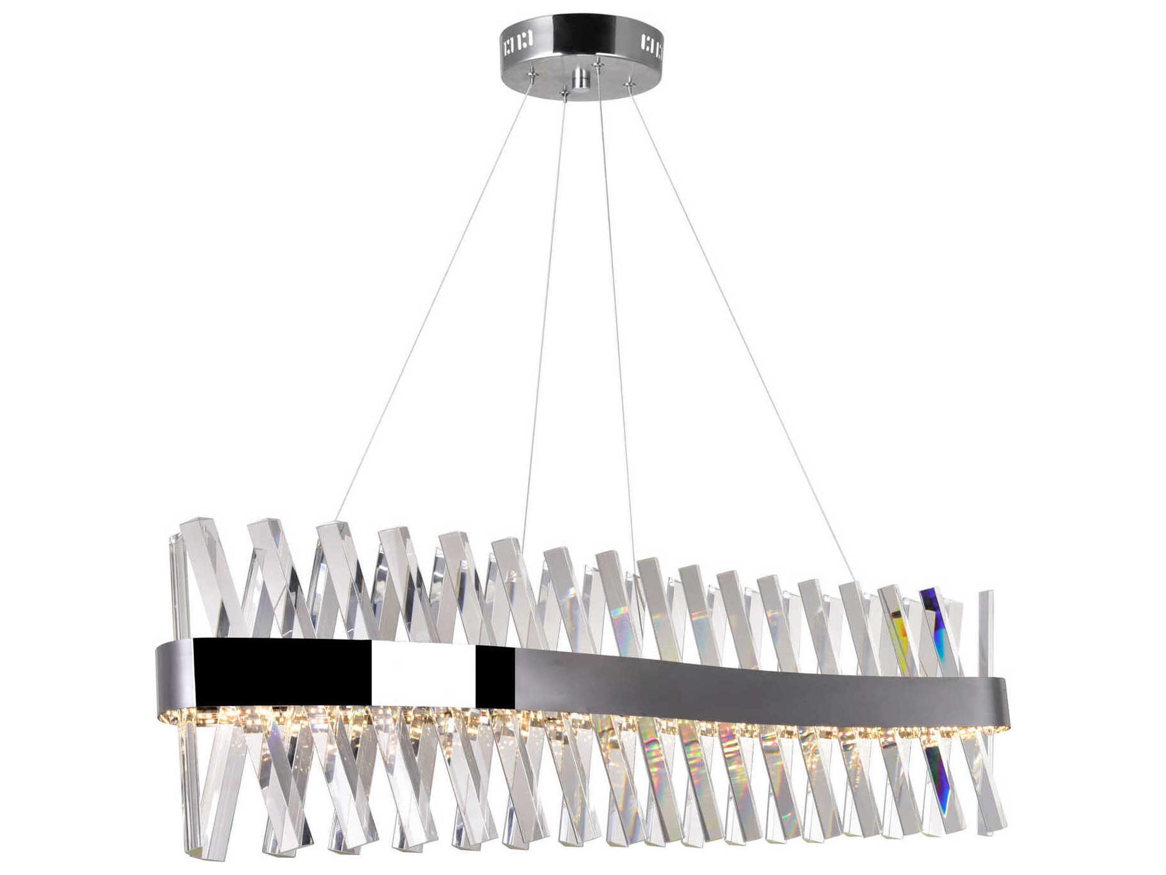 CWI Lighting Glace Chrome Linear Island Pendant