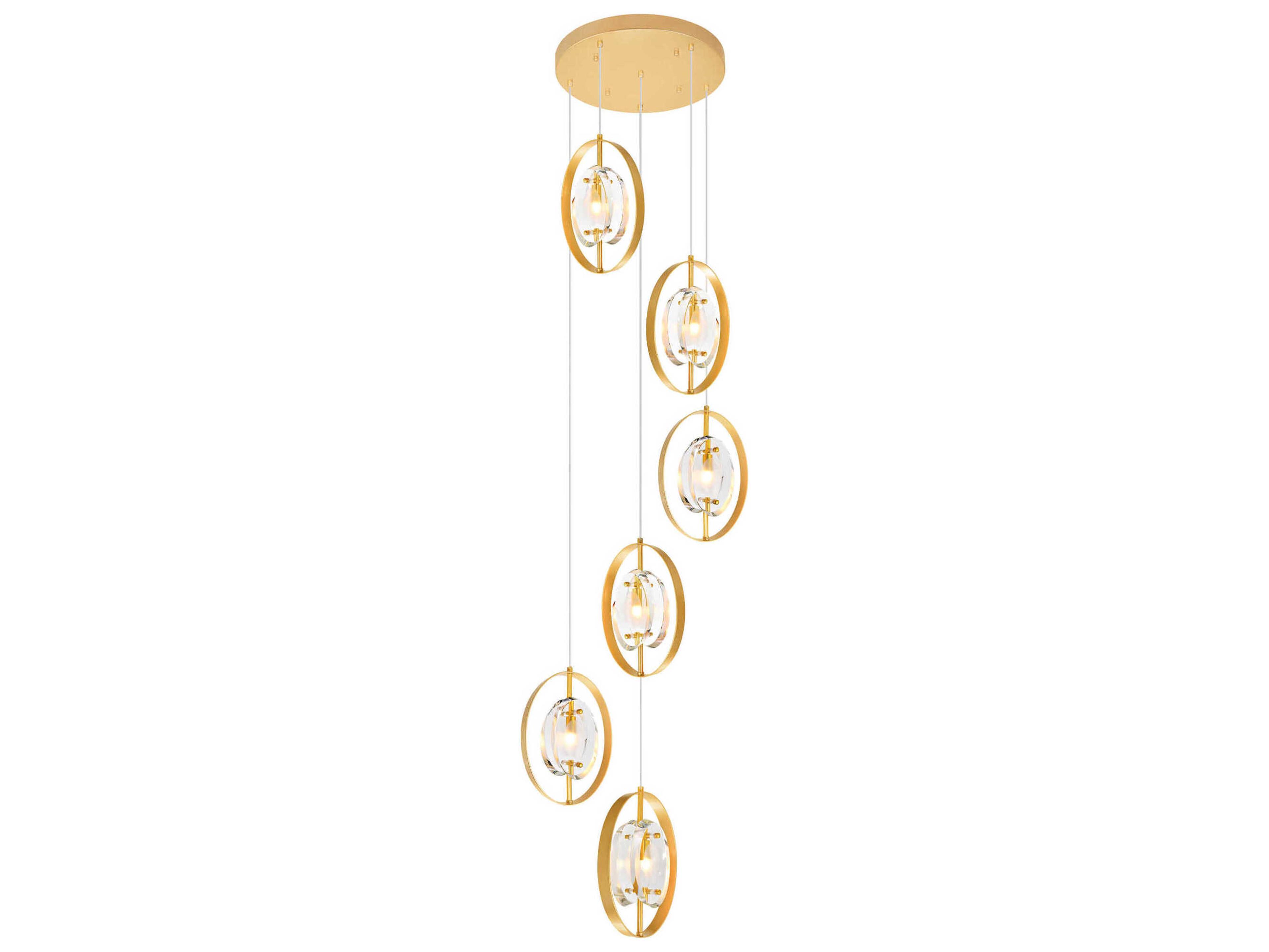 CWI Lighting Iris 6-Light Sun Gold Pendant