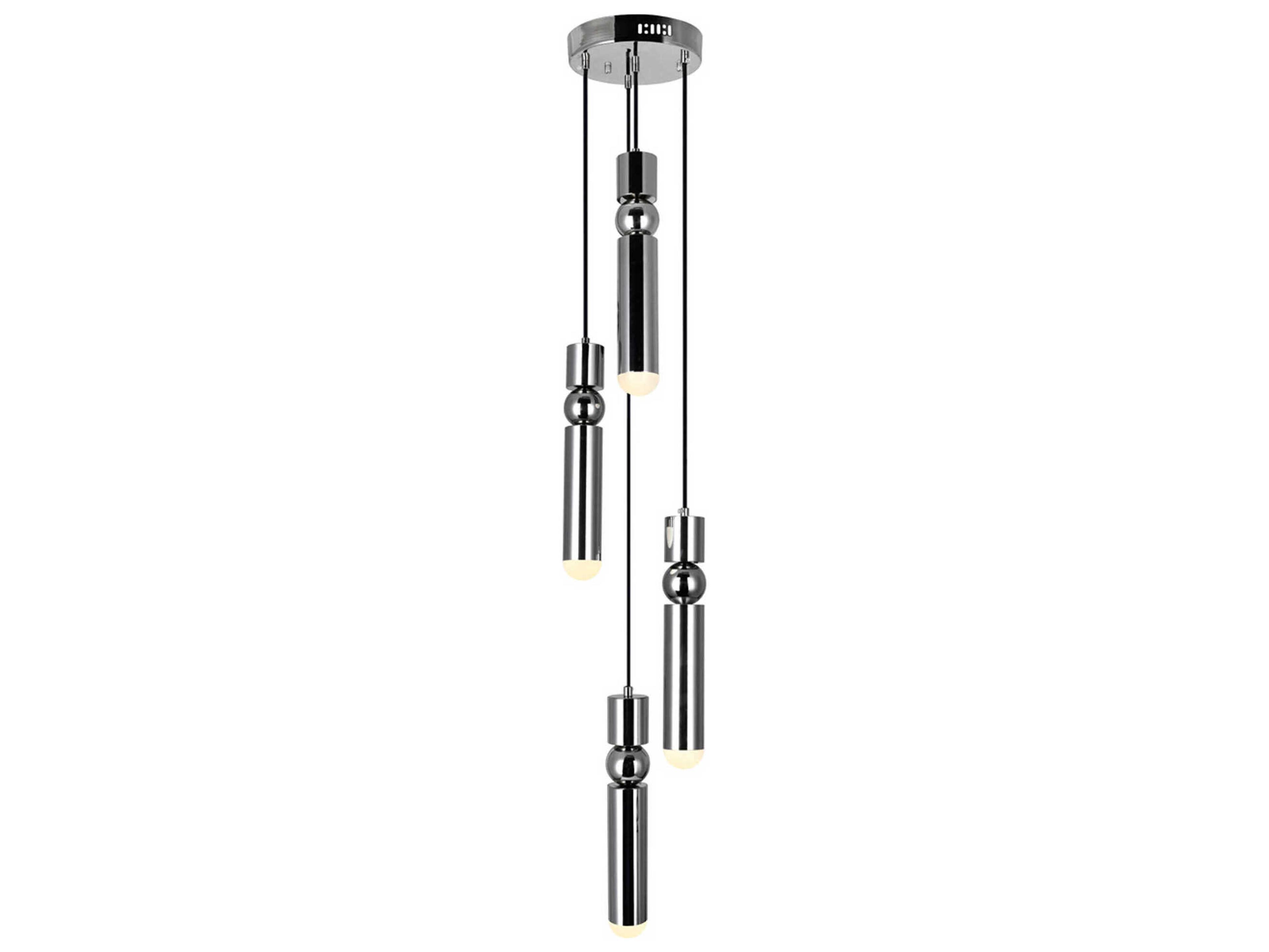 CWI Lighting Chime Polished Nickel Linear Mini Pendant