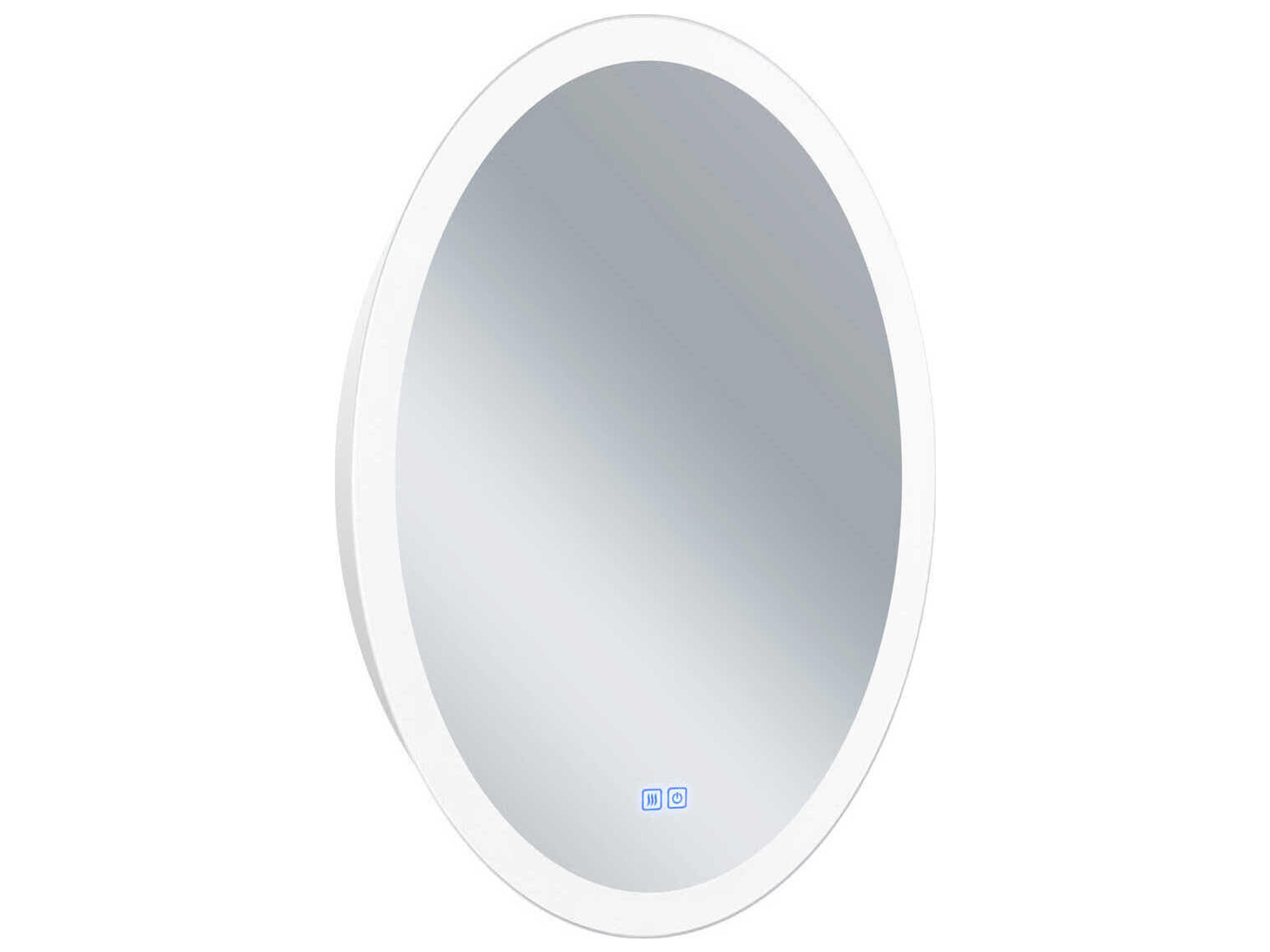 CWI Lighting Agostino White Oval Wall Mirror