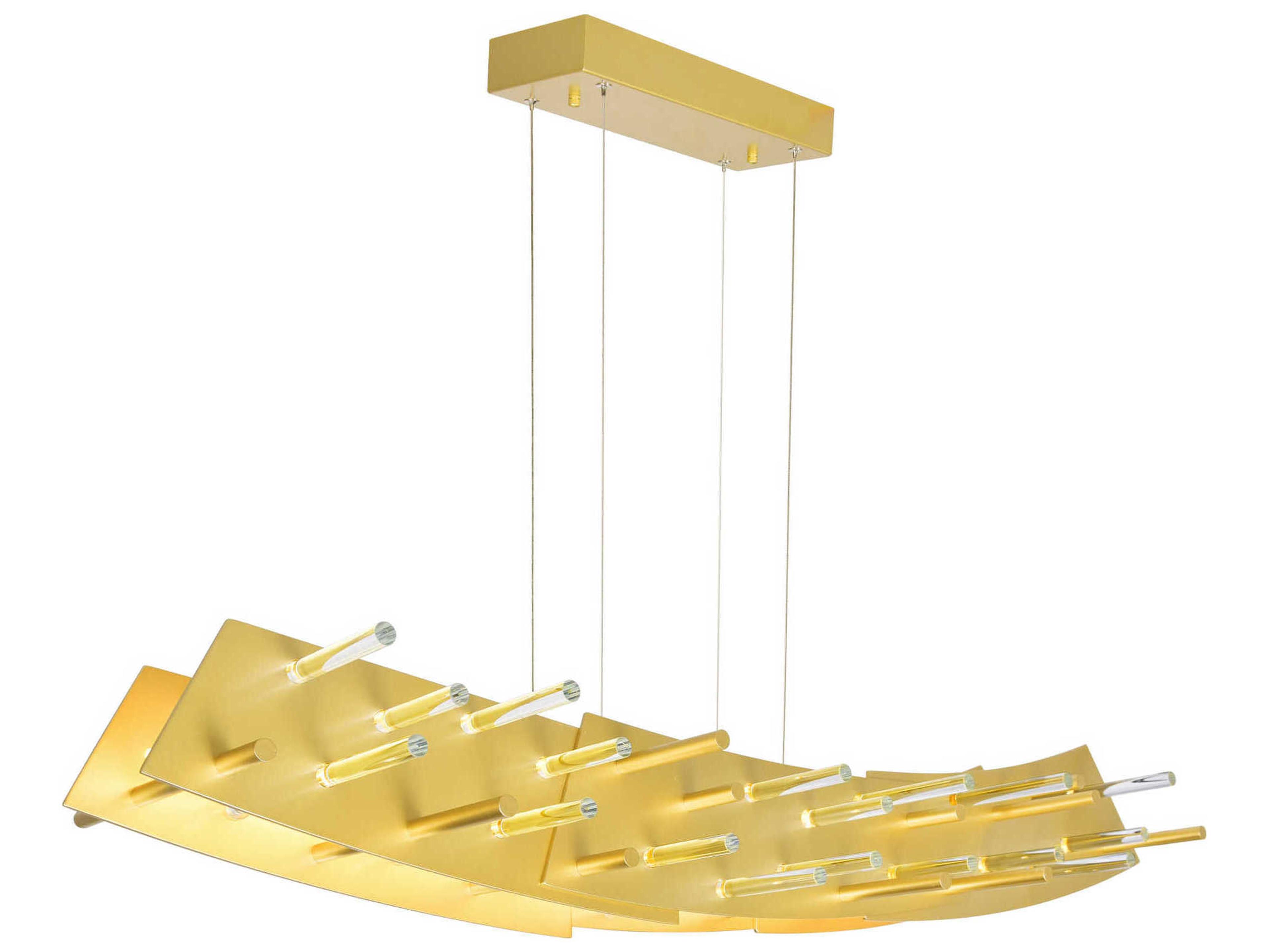 CWI Lighting Gondola Satin Gold Linear Island Pendant