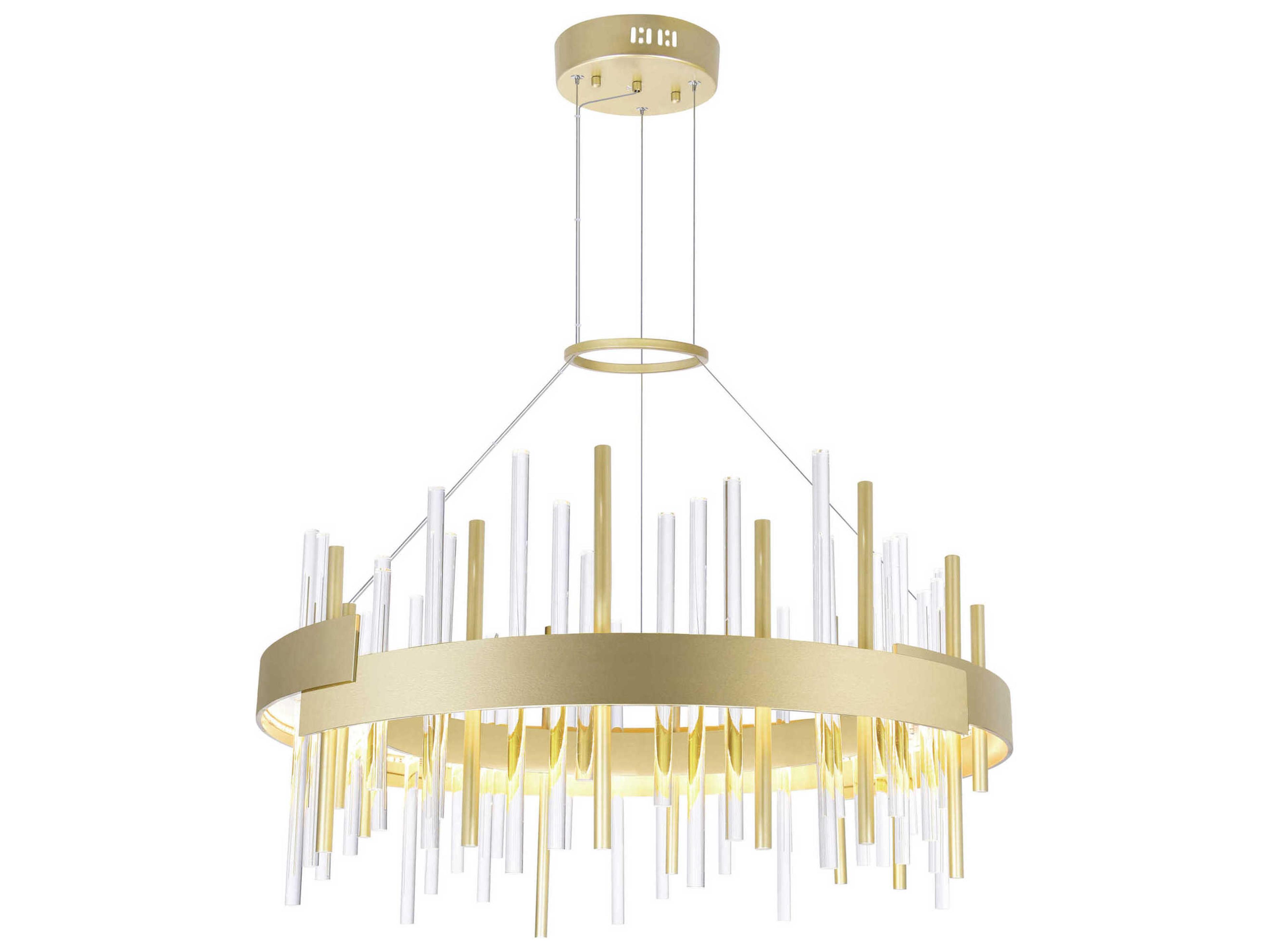 CWI Lighting Millipede Satin Gold Linear Round Pendant