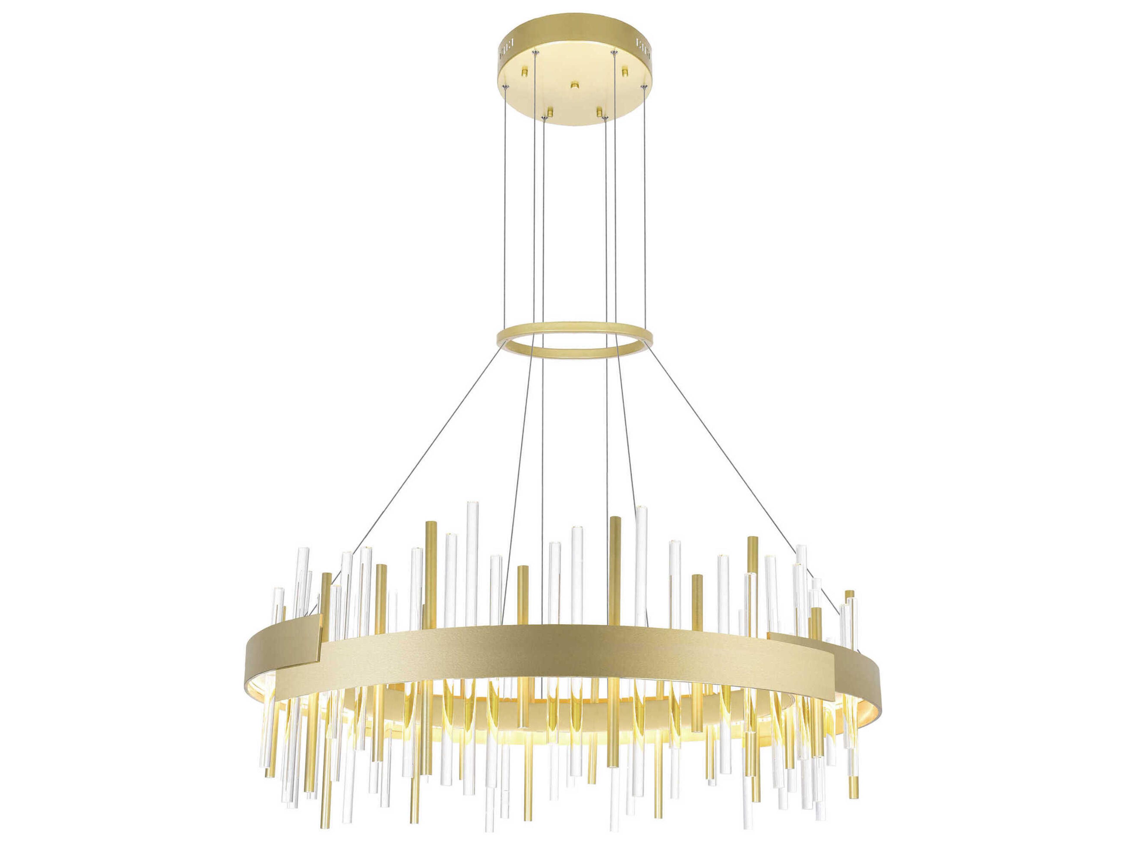 CWI Lighting Millipede Satin Gold Linear Round Pendant