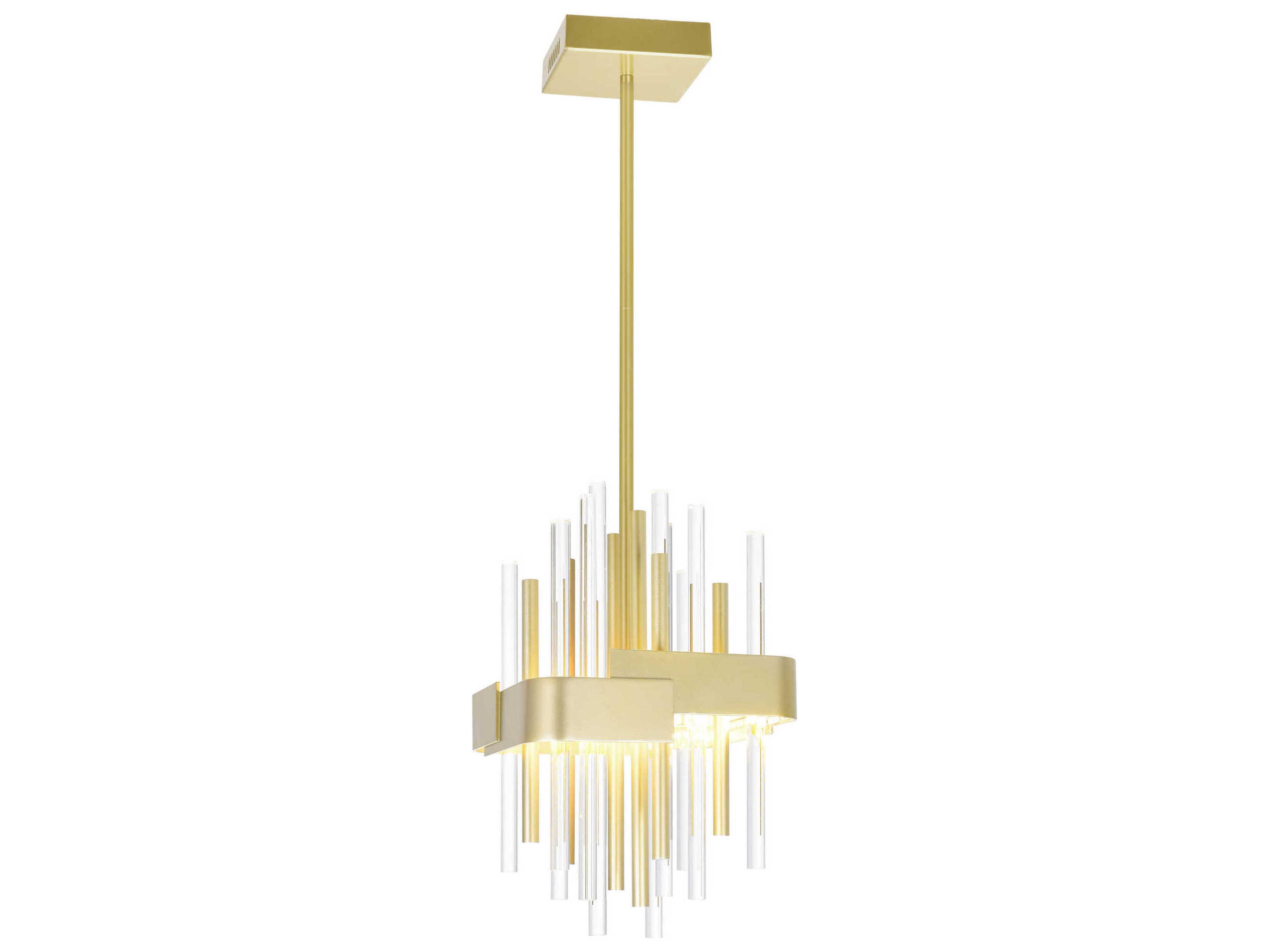 CWI Lighting Millipede Satin Gold Linear Mini Pendant