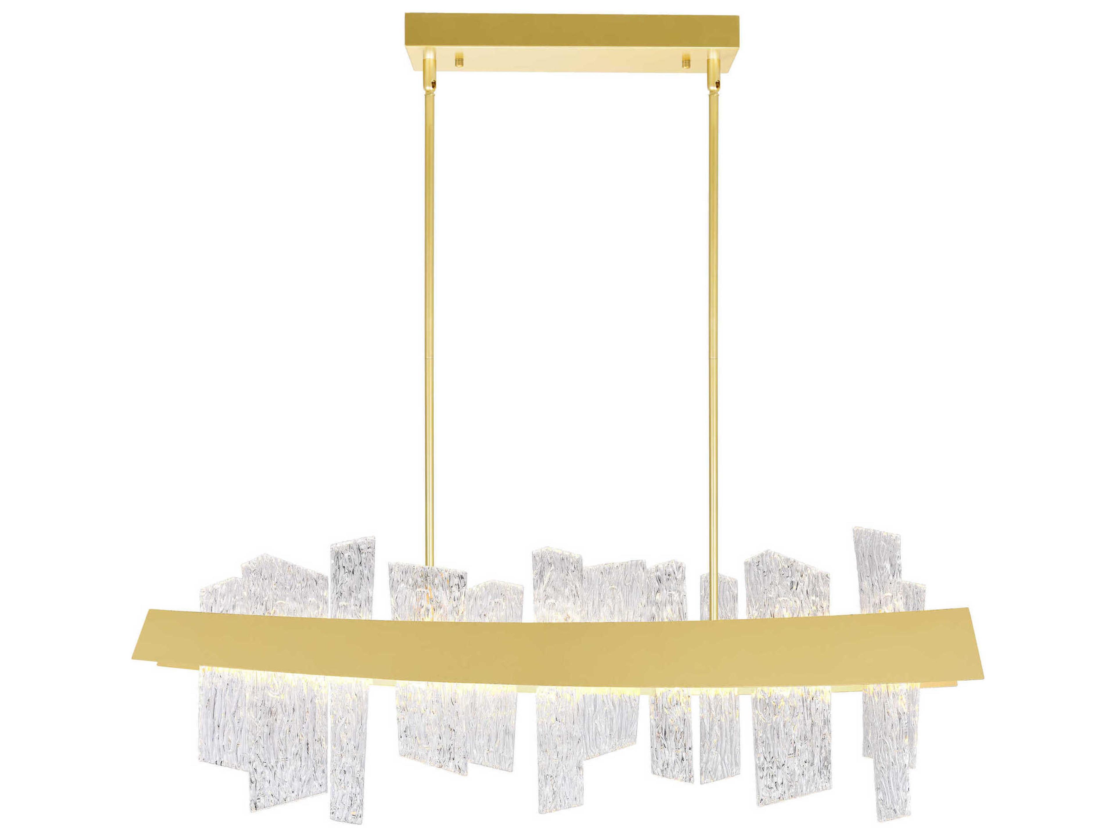 CWI Lighting Guadiana Satin Gold Linear Island Pendant