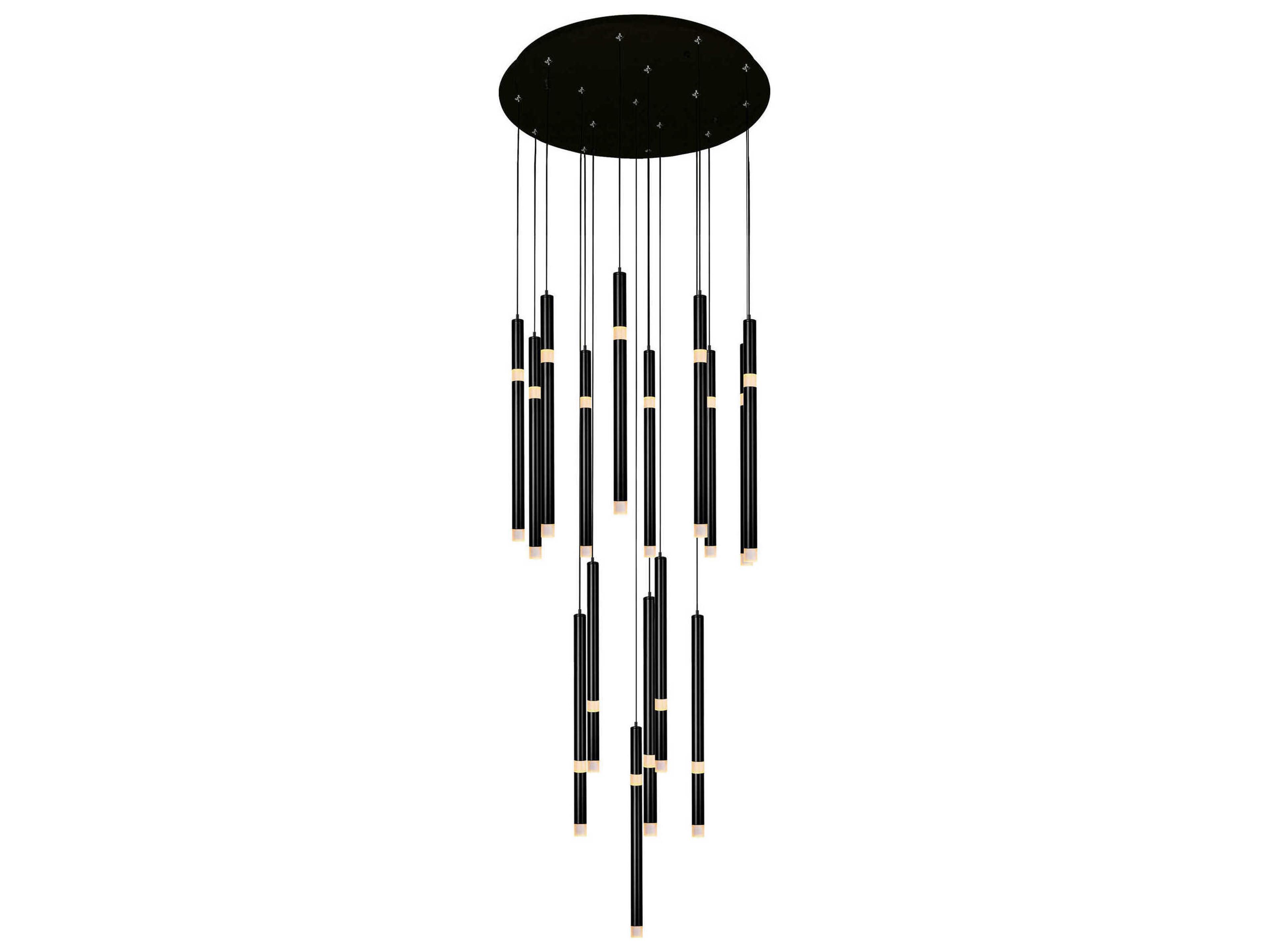 CWI Lighting Flute Black Linear Pendant