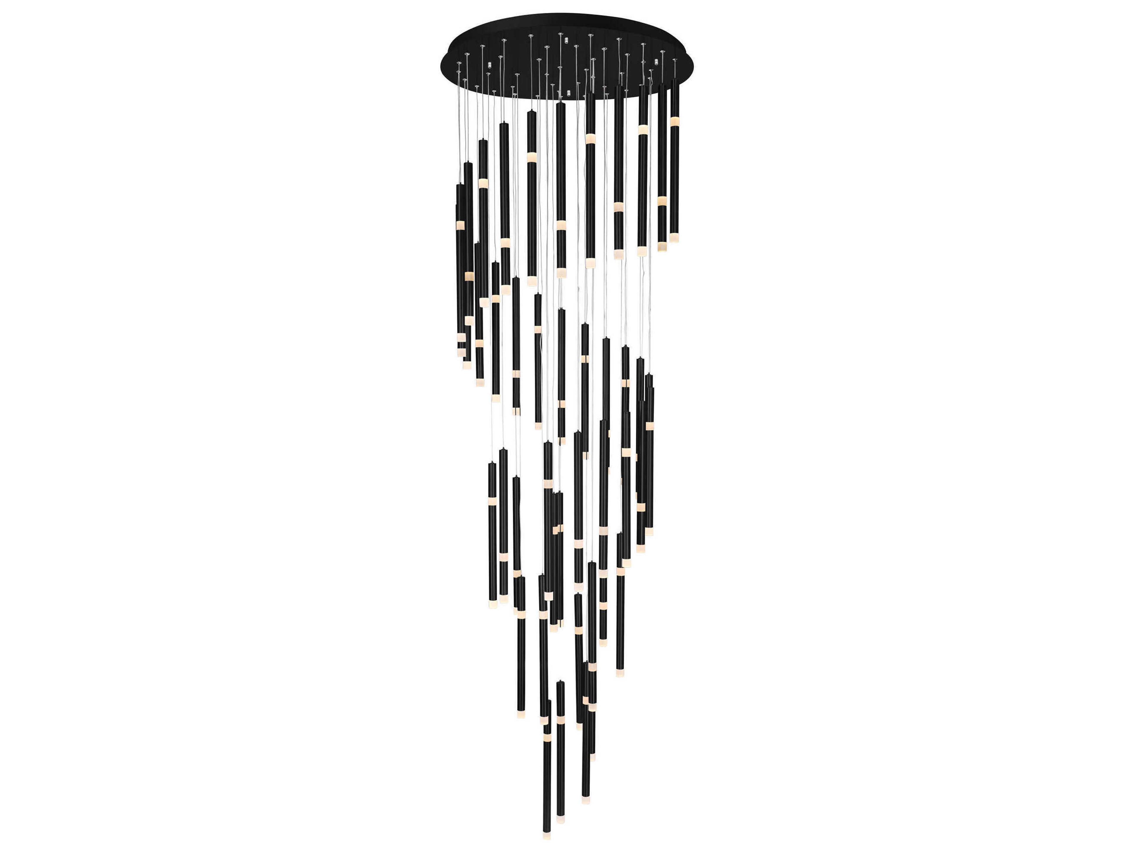 CWI Lighting Flute Black Linear Pendant
