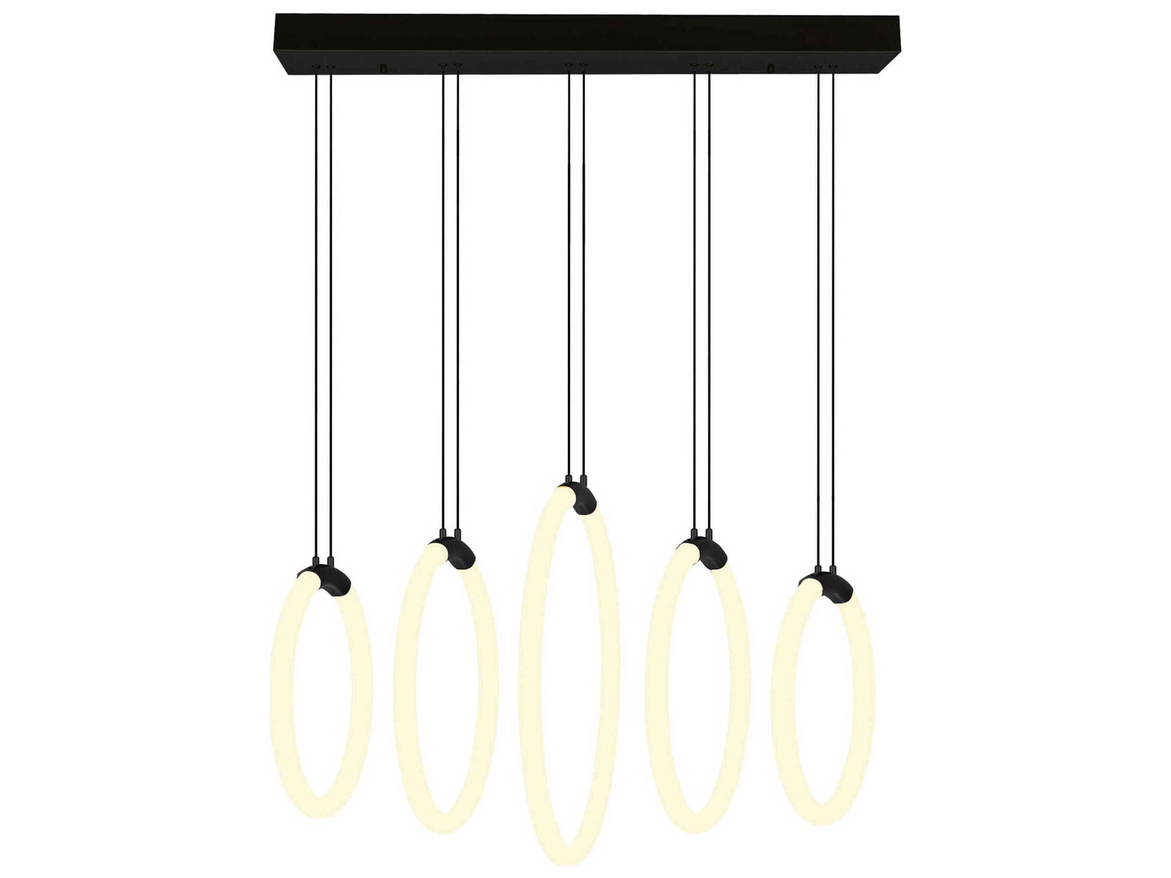 CWI Lighting Hoops Black Round Pendant