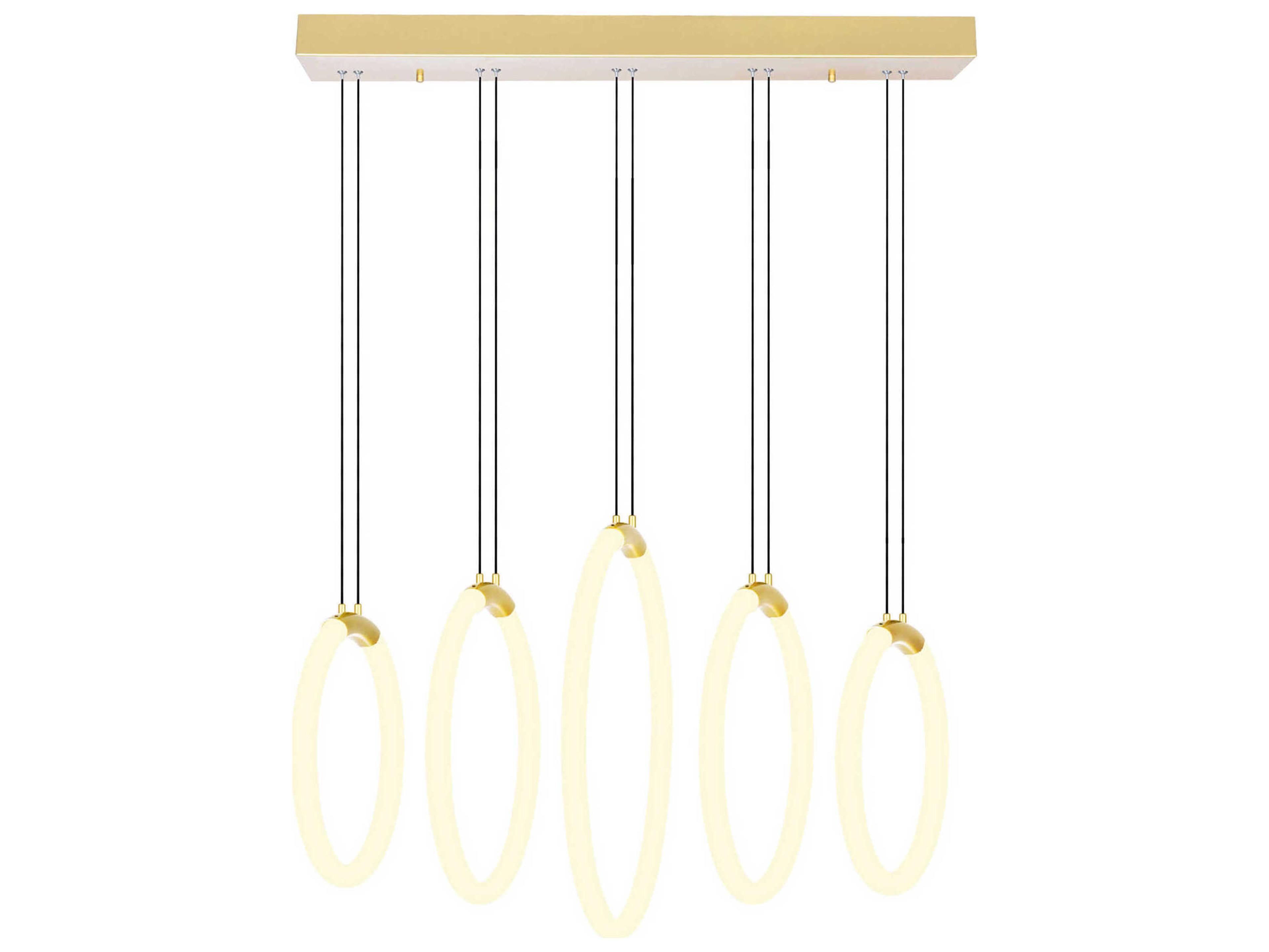 CWI Lighting Hoops Satin Gold Round Pendant