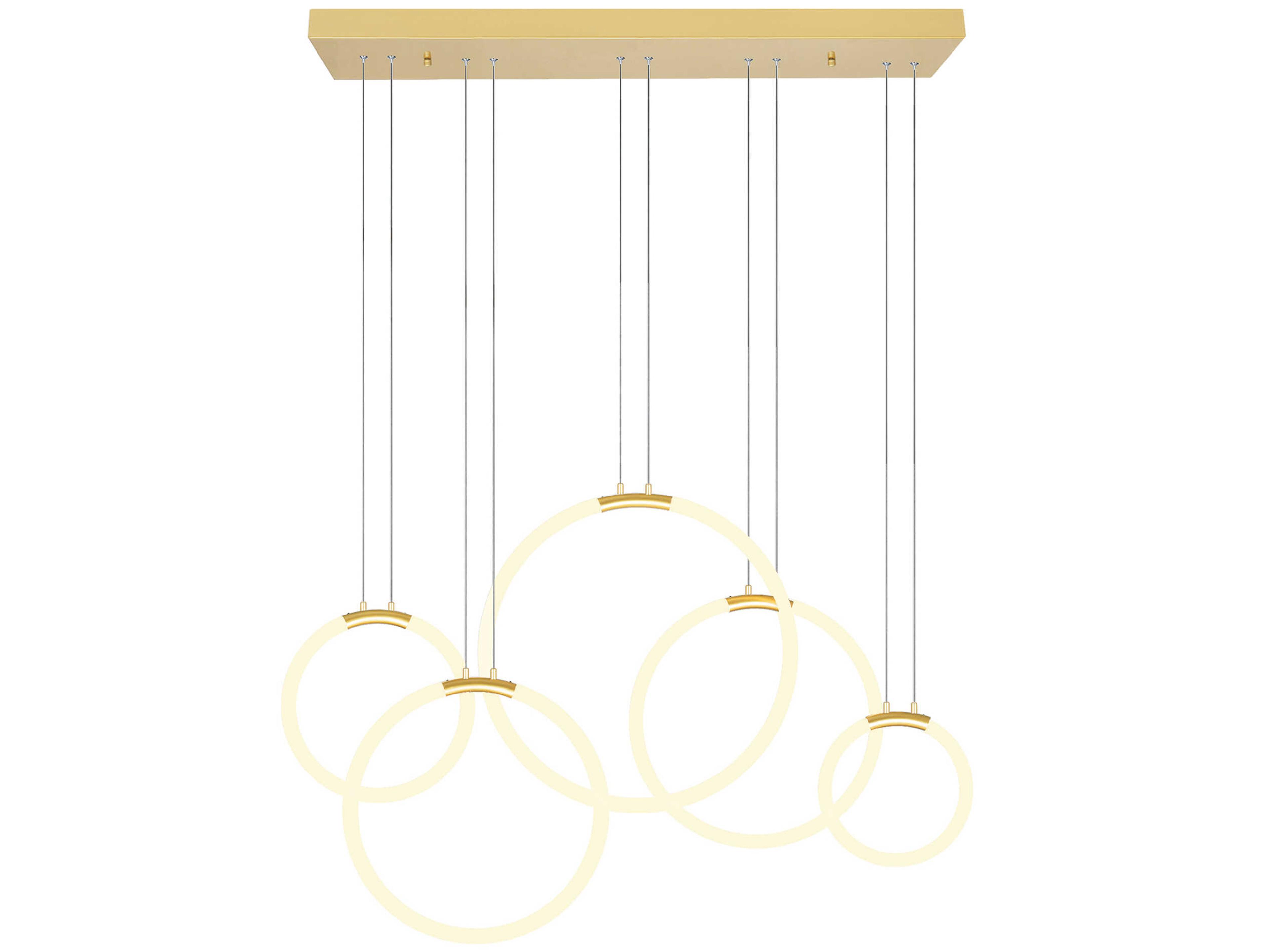 CWI Lighting Hoops Satin Gold Round Island Pendant