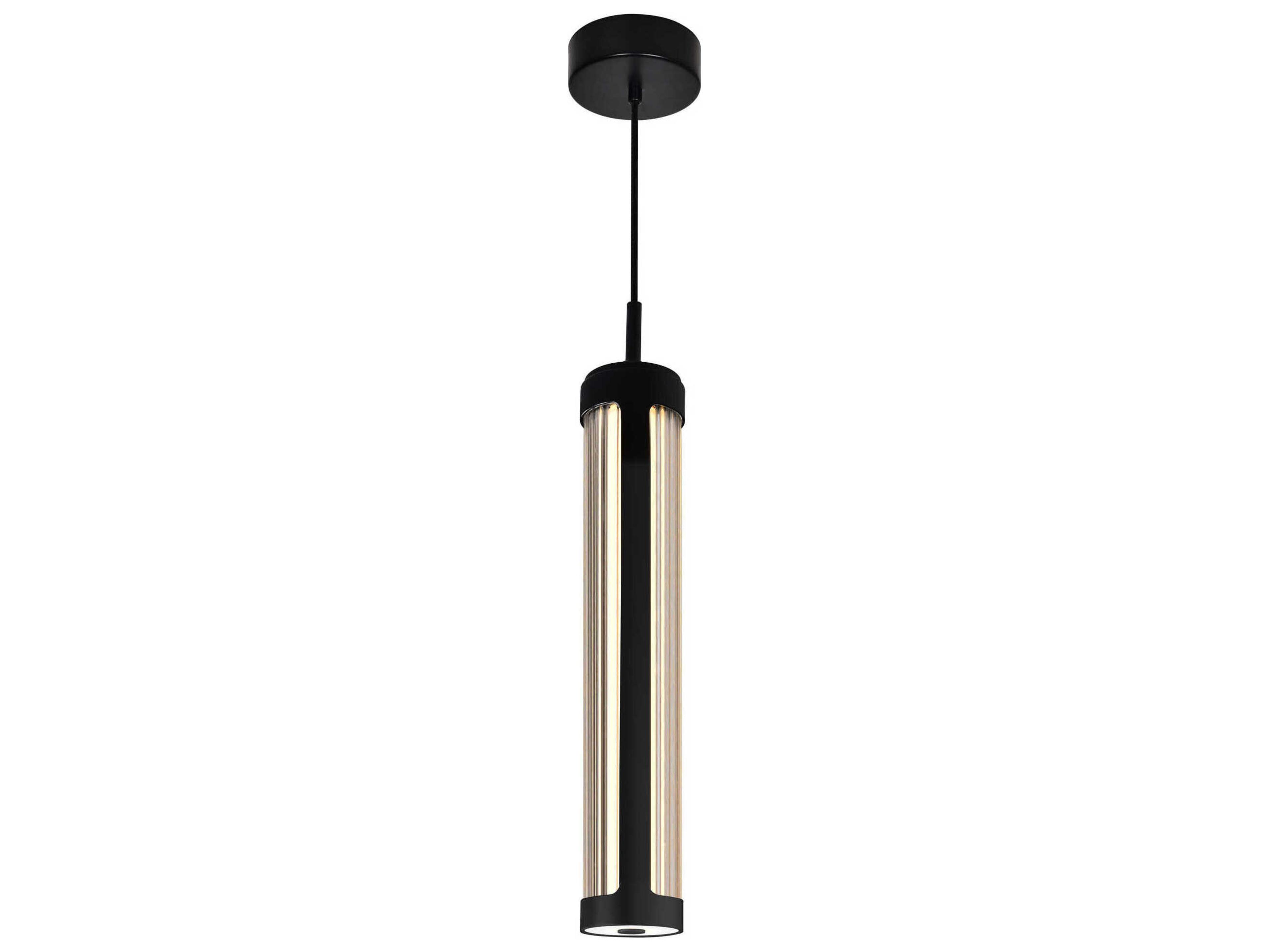 CWI Lighting Neva Black Cylinder Mini Pendant