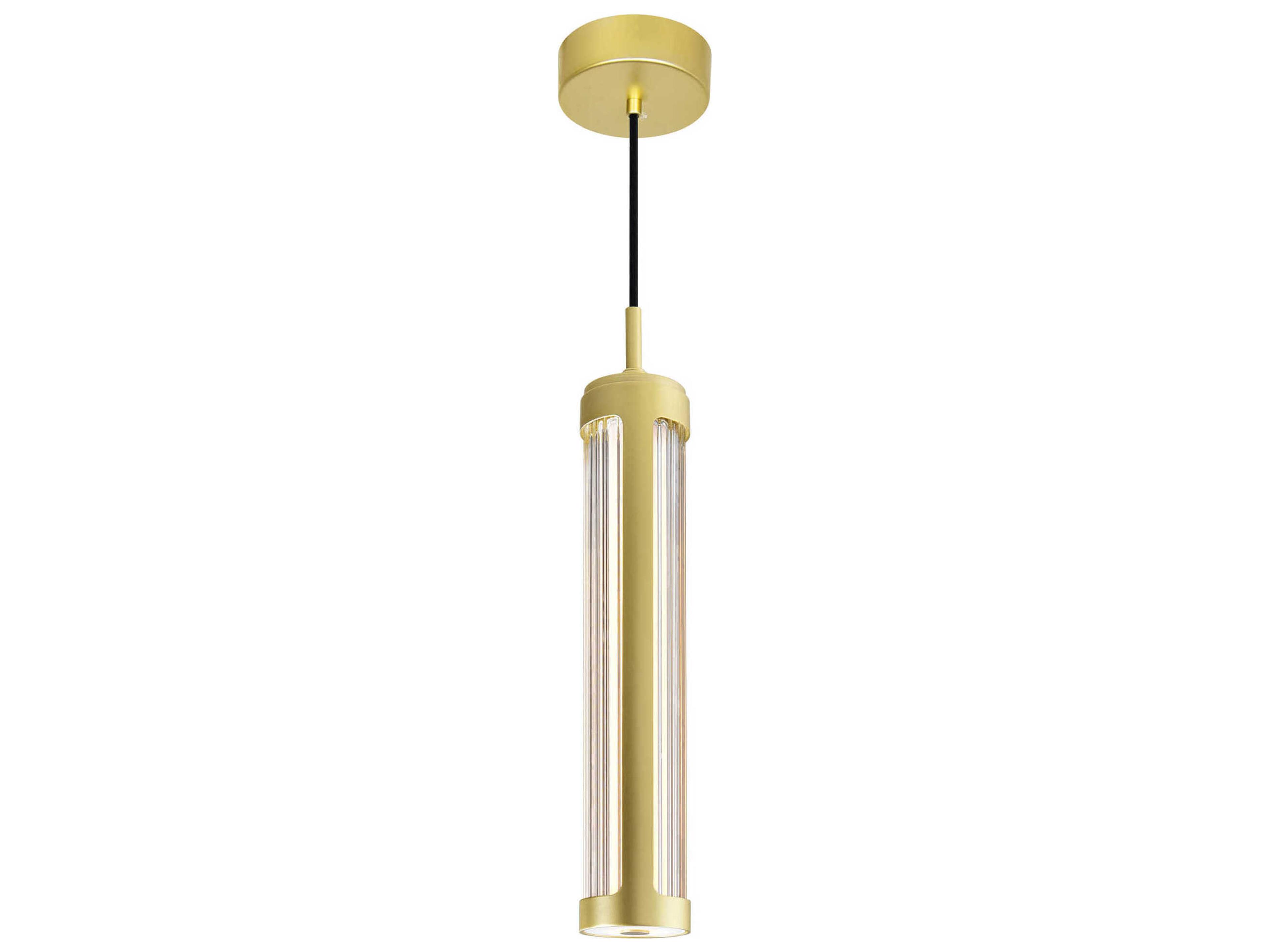CWI Lighting Neva Satin Gold Cylinder Mini Pendant