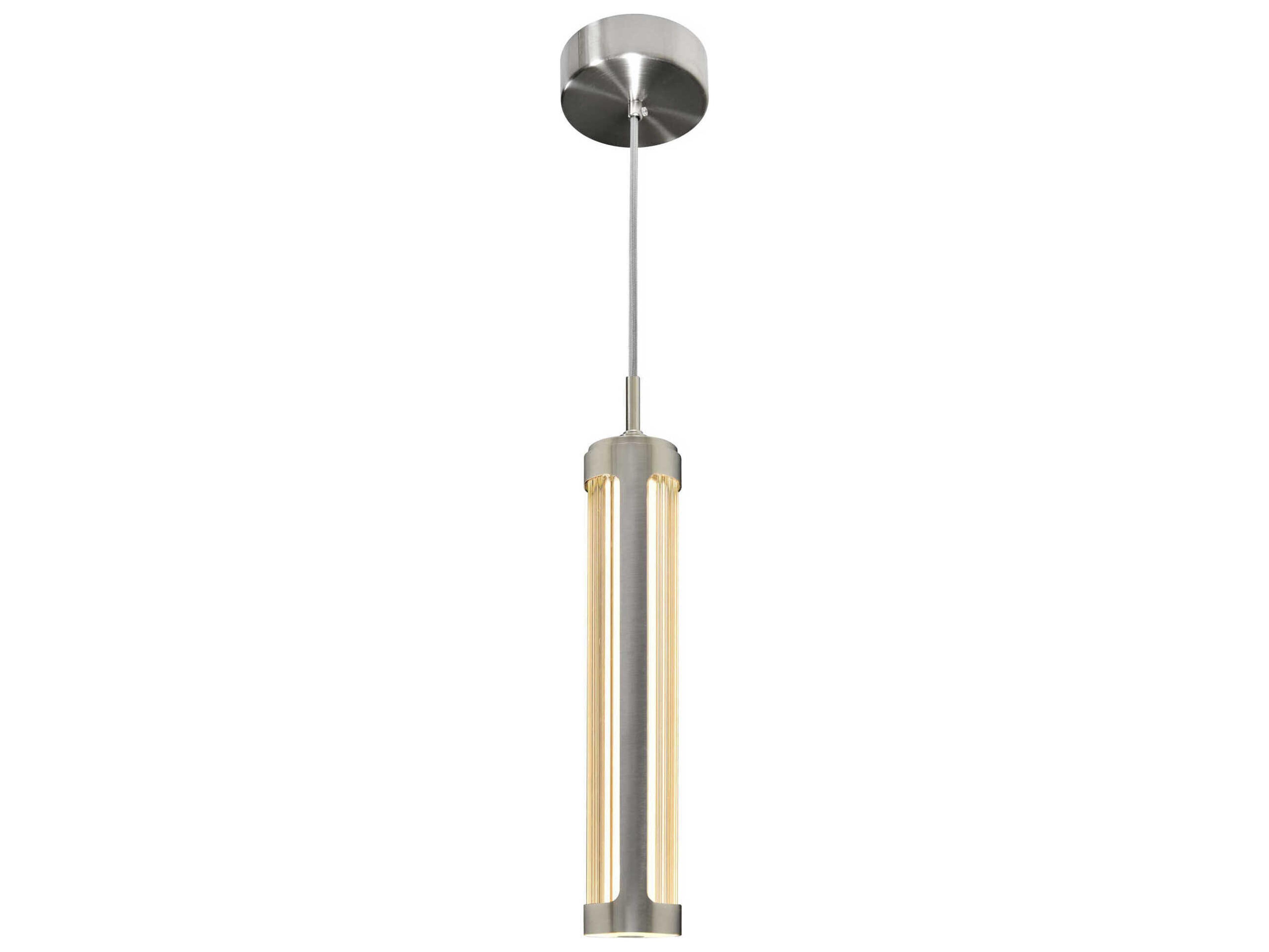 CWI Lighting Neva Satin Nickel Cylinder Mini Pendant