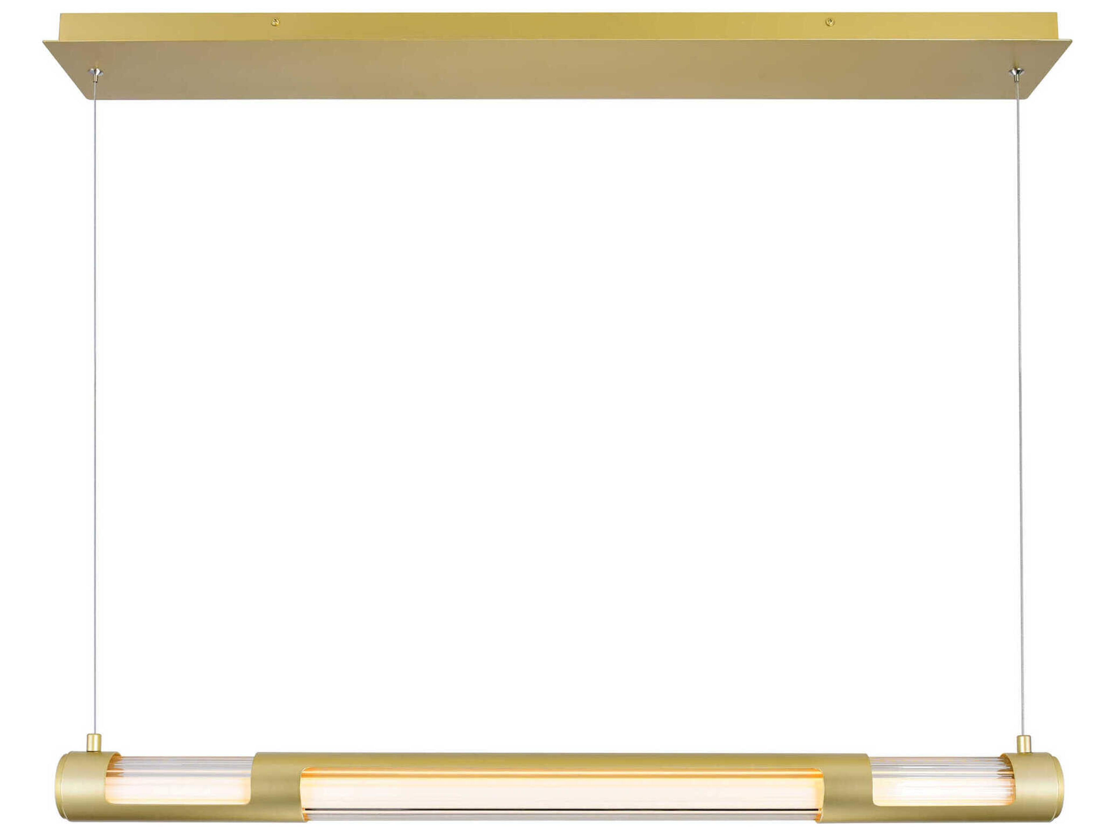 CWI Lighting Neva Satin Gold Linear Island Pendant