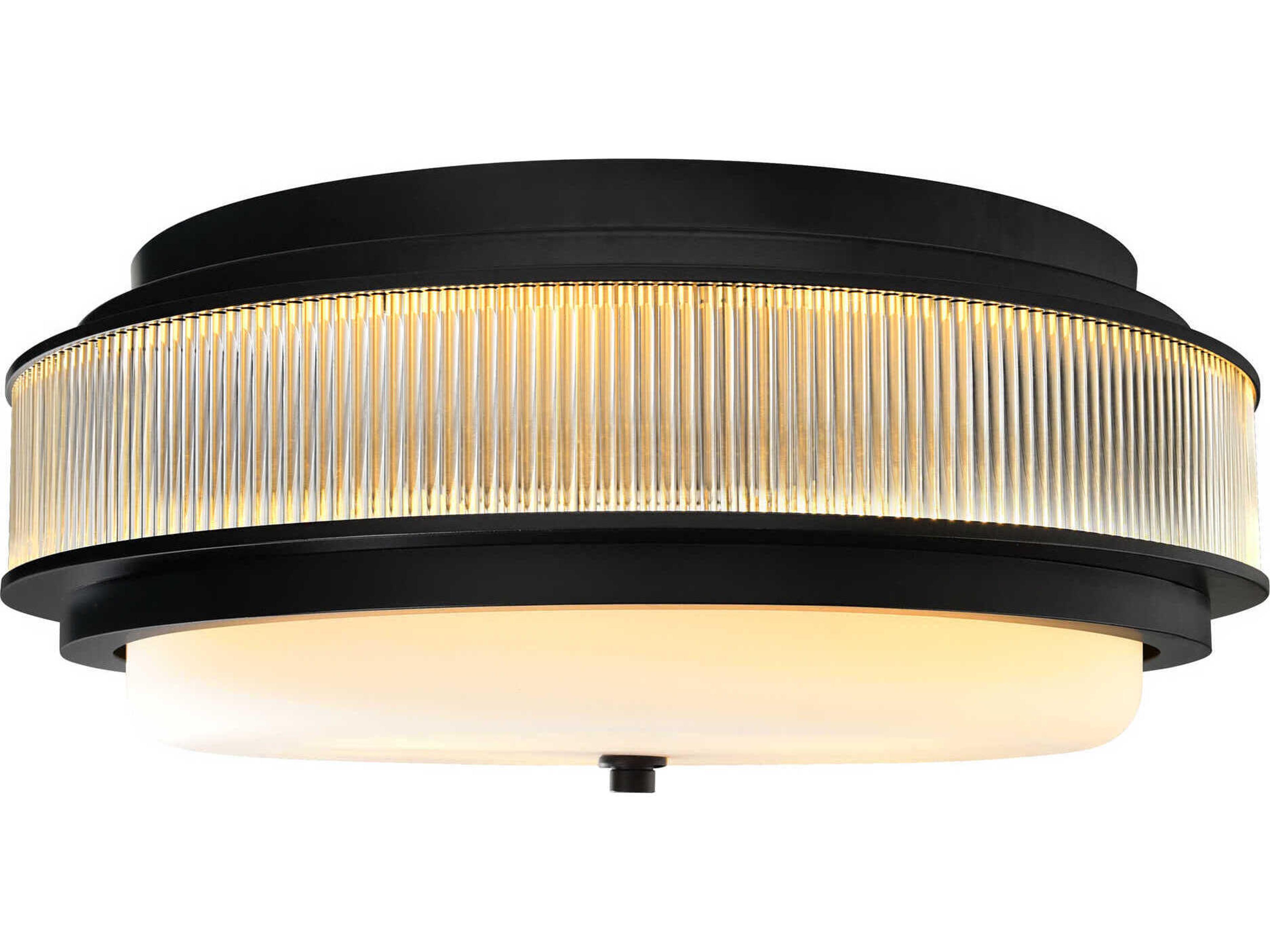CWI Lighting Valdivia 4-Light Black Flush Mount