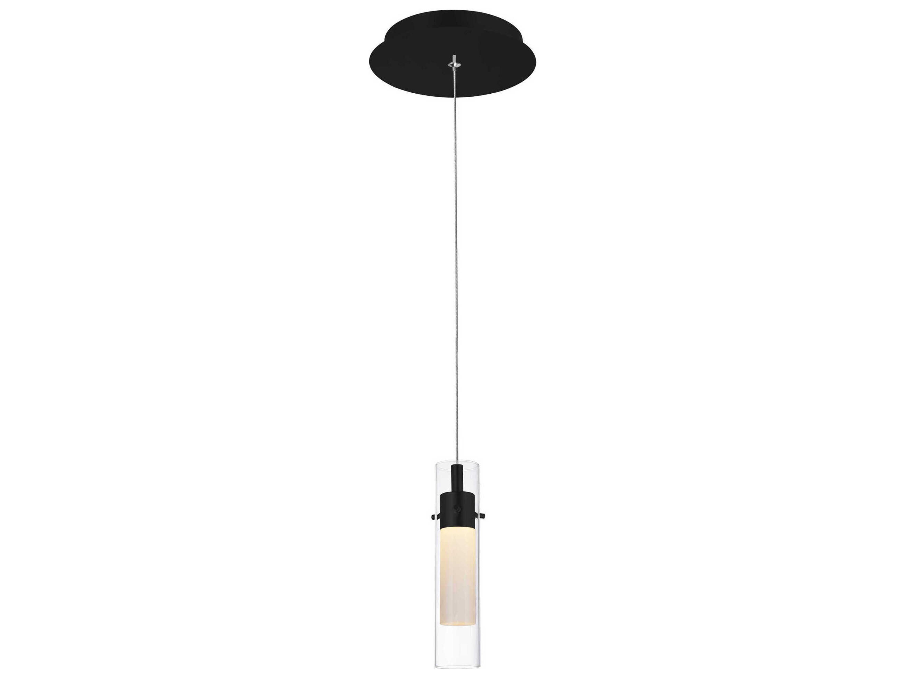 CWI Lighting Olinda Black Cylinder Mini Pendant