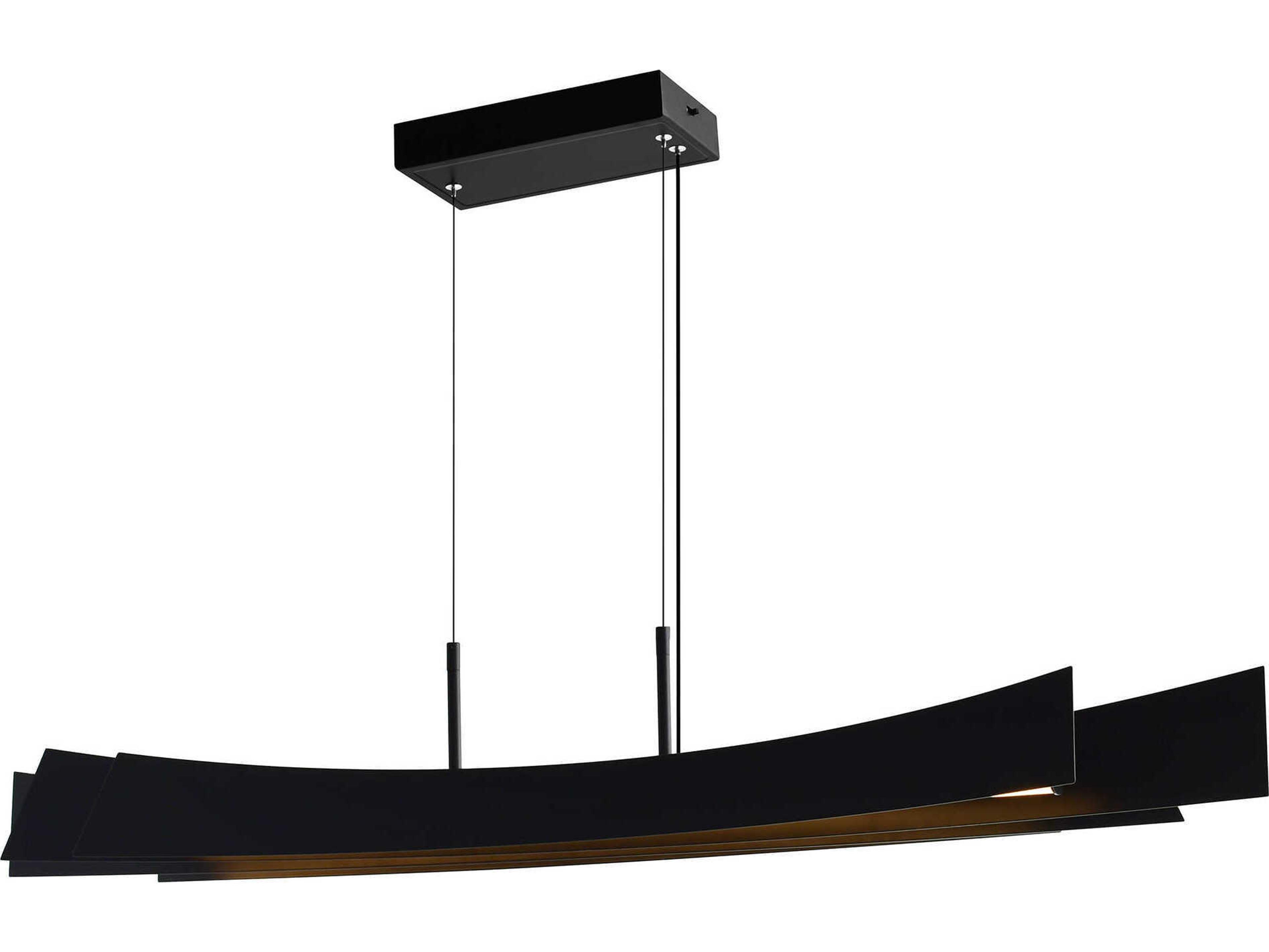 CWI Lighting Candora Black Linear Island Pendant