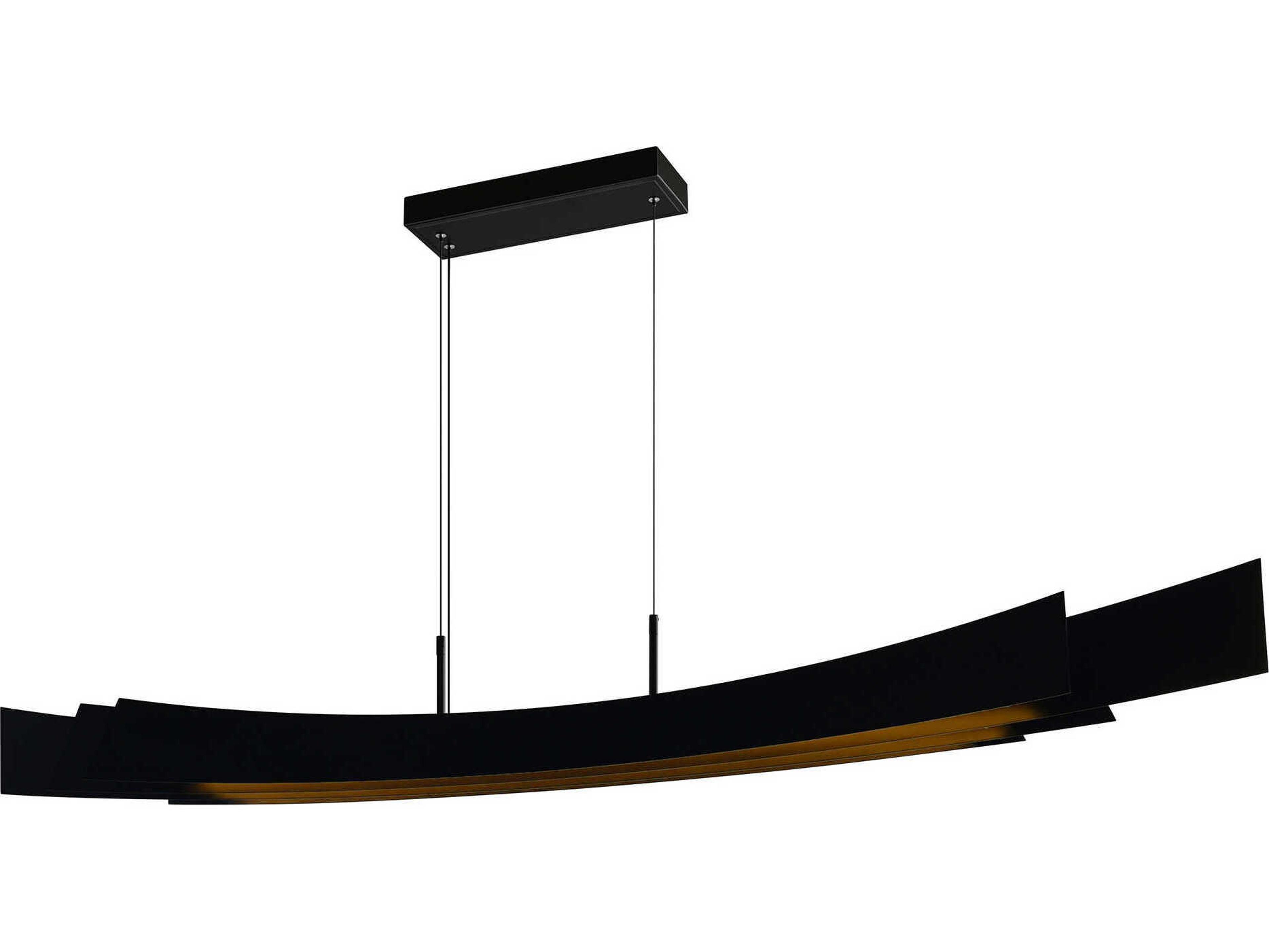 CWI Lighting Candora Black Linear Island Pendant