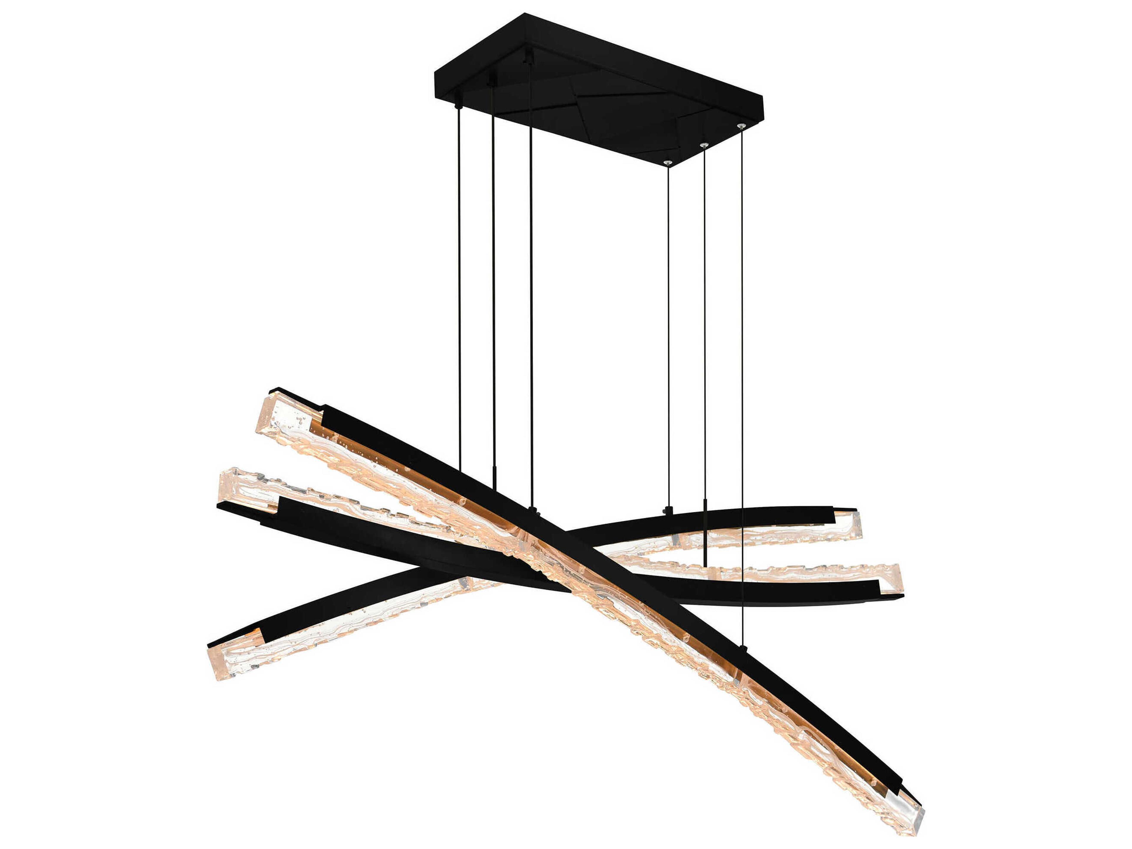 CWI Lighting Saber Black Linear Island Pendant